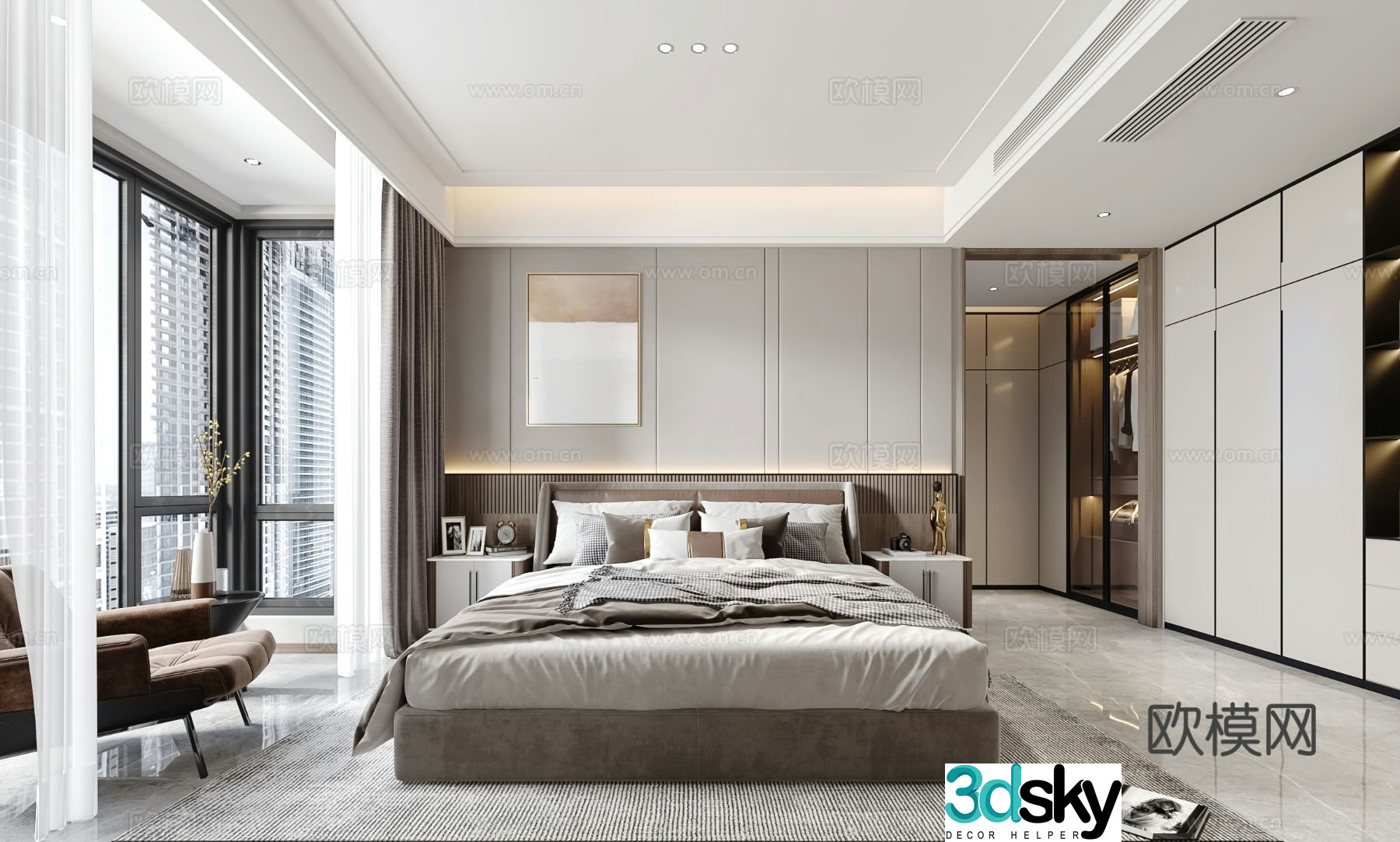 Modern master room Master bedroom Bedroom 3d model