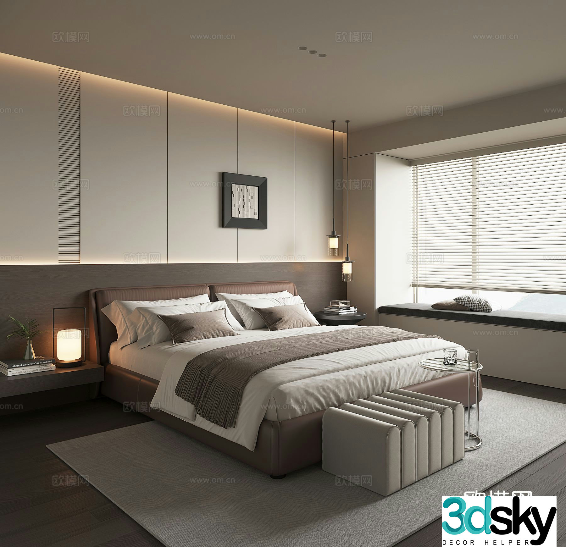 Modern home bedroom master bedroom 3d model