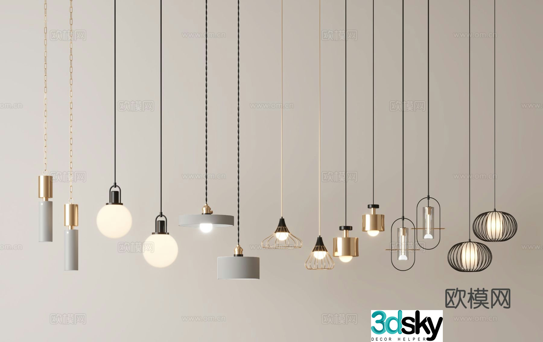 Modern Chandelier Decorative Light 3D Model