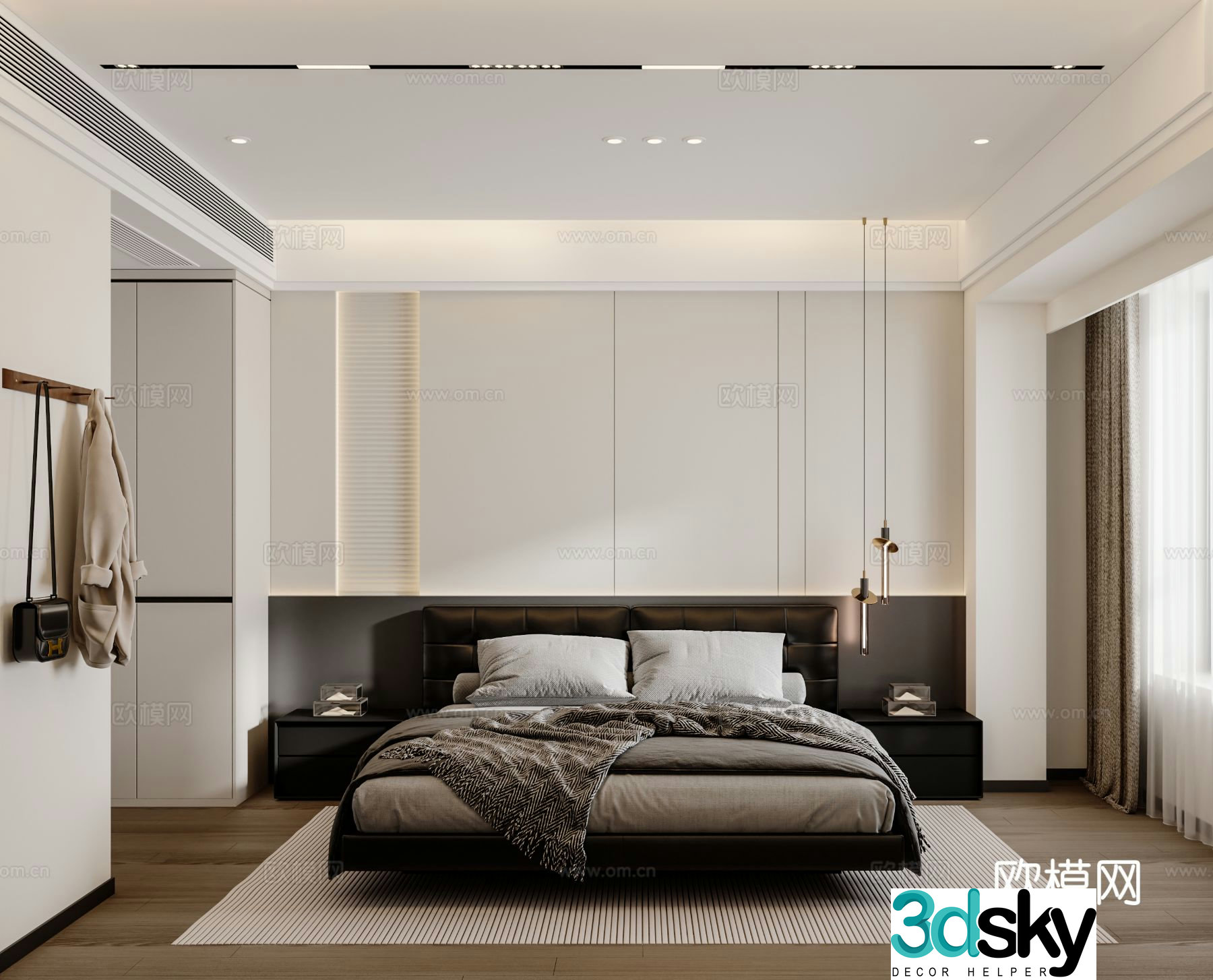 Modern bedroom master bedroom 3d model