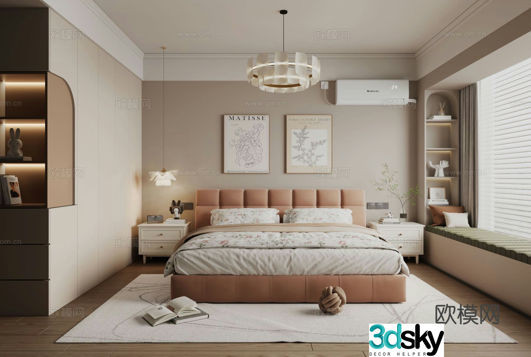 Creamy Bedroom Master Bedroom 3D Model