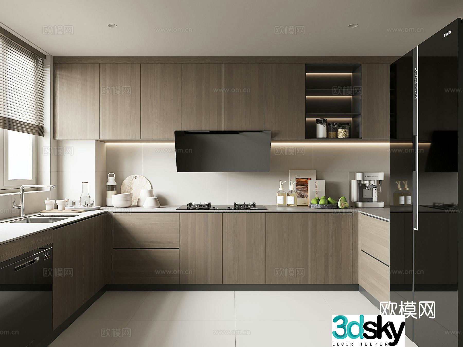 Modern home kitchen 3d model