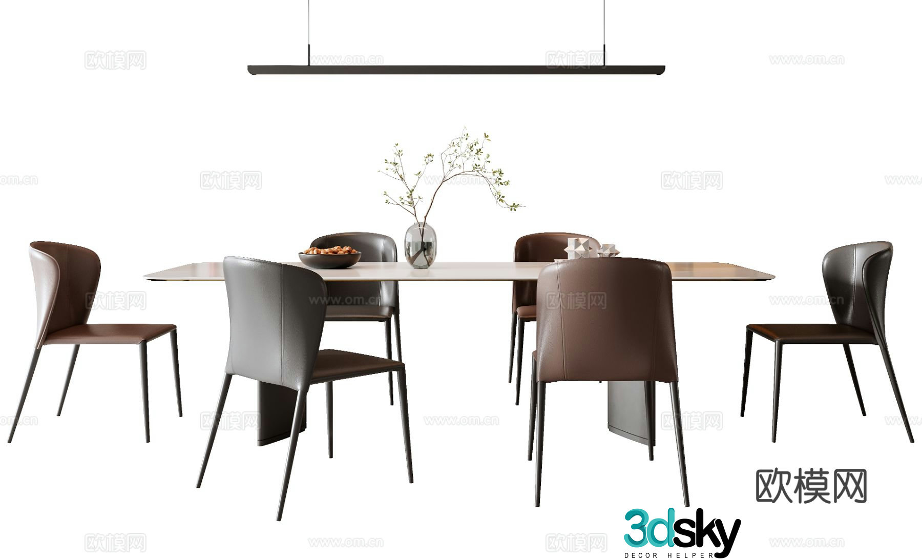Italian dining table and chair 3D model