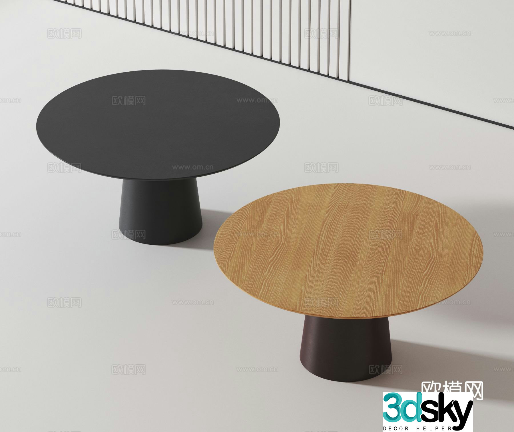 Modern dining table round dining table 3d model