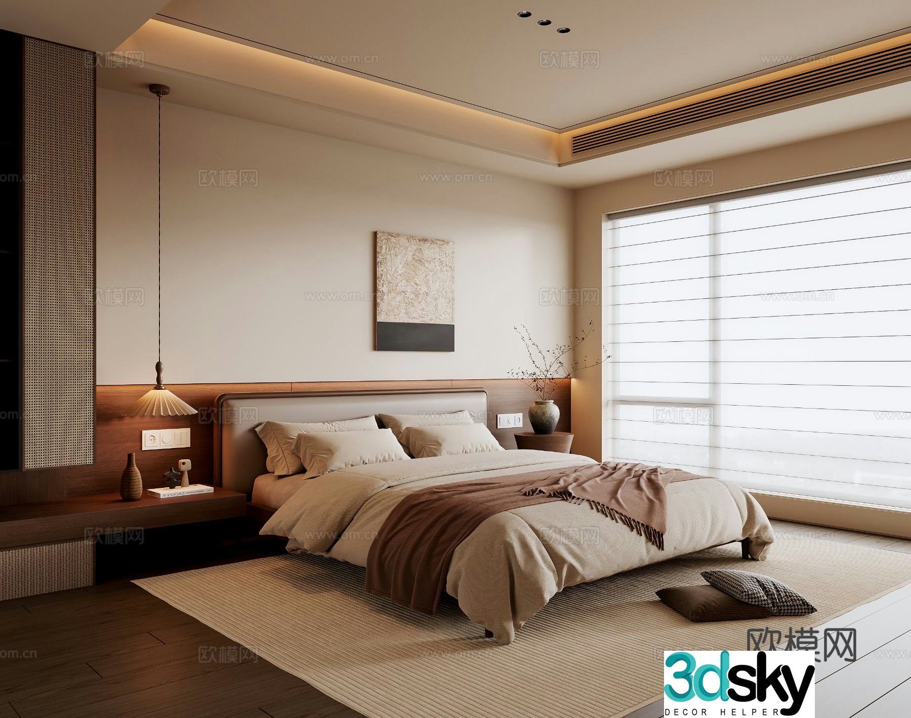 Middle style bedroom master bedroom 3D model