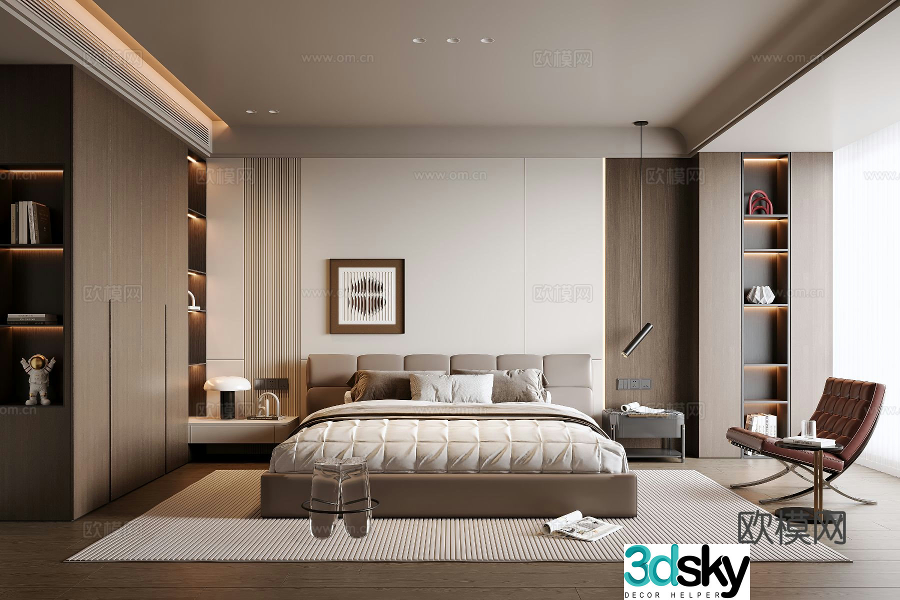 Italian bedroom master bedroom 3d model