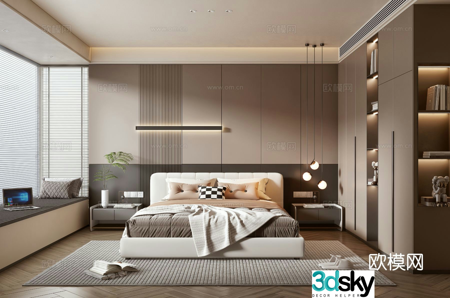 Italian home bedroom master bedroom 3d model