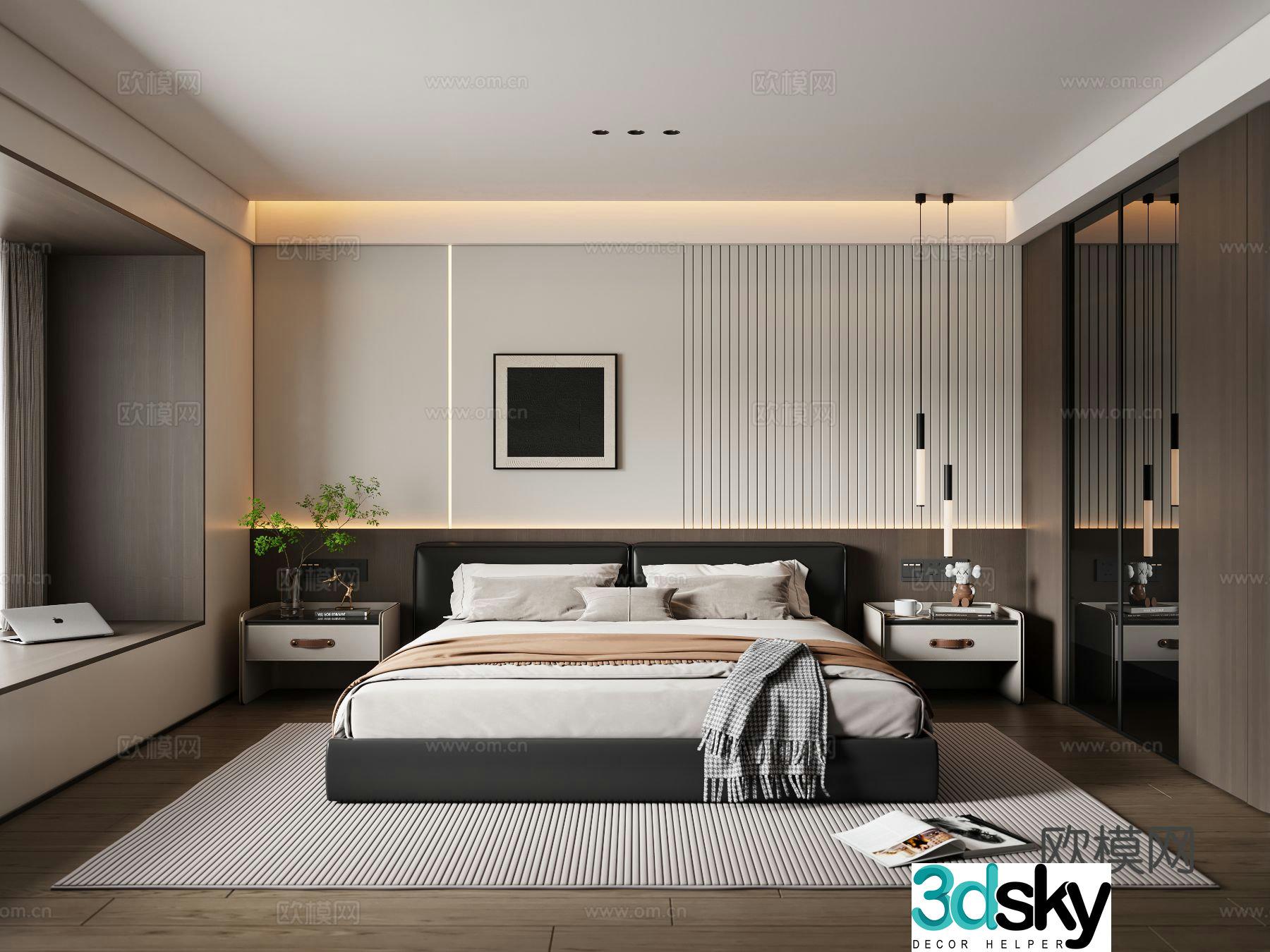 Italian bedroom master bedroom 3d model
