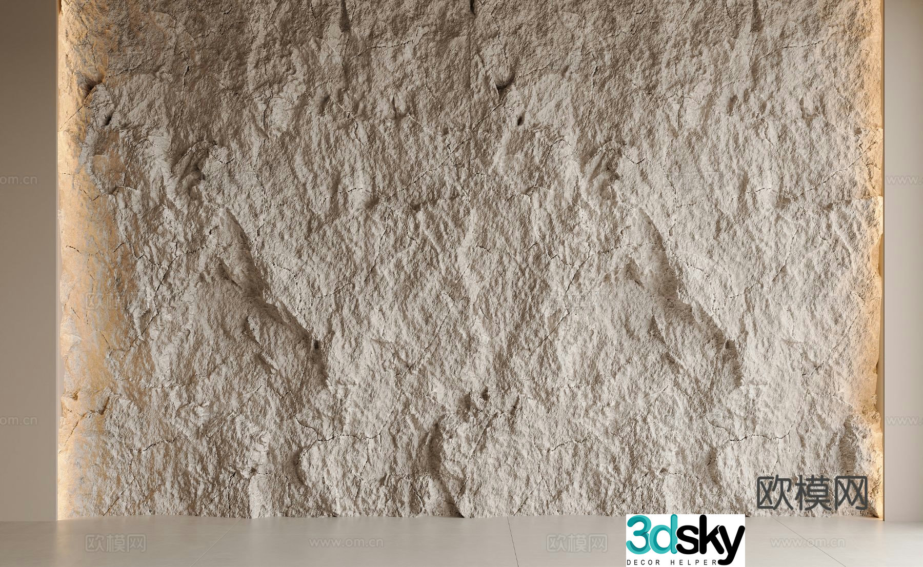 Modern wool stone background wall wool stone wall cultural stone rock background wall stone wall 3d model