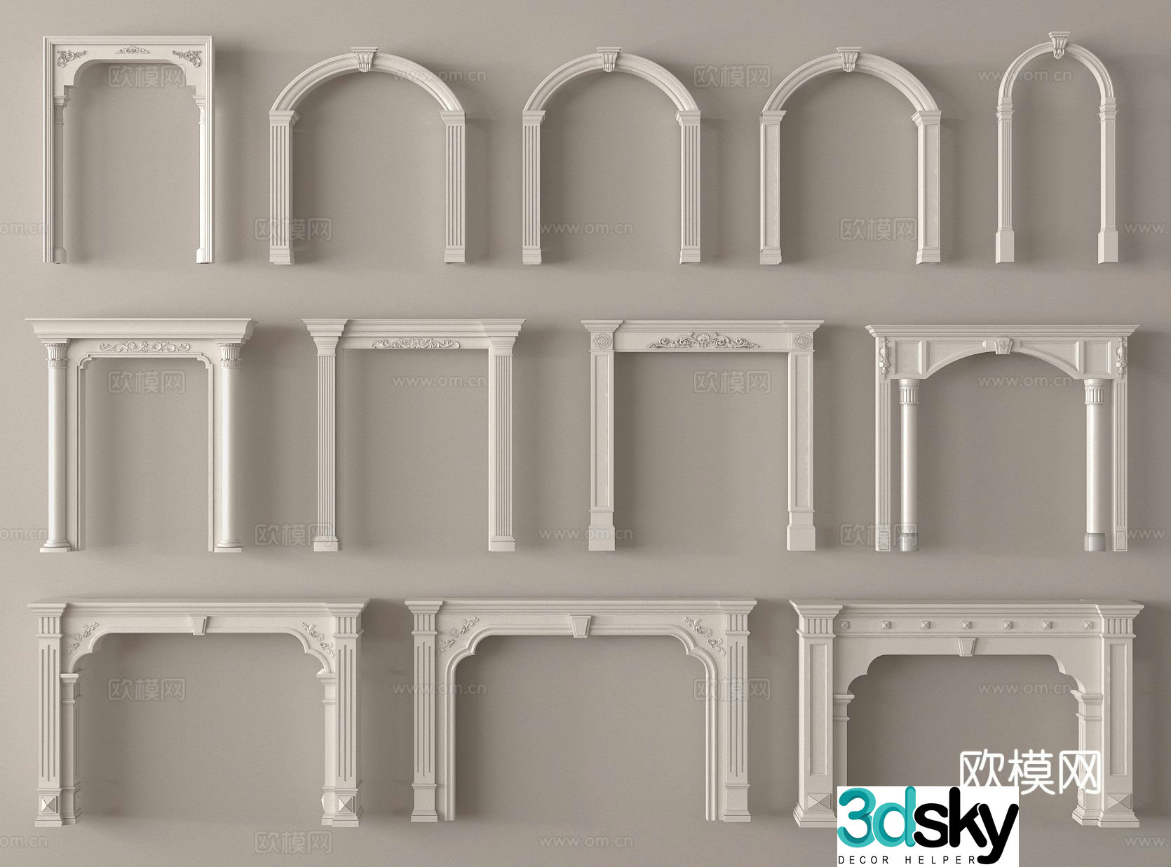 European door frame window frame door window frame door window frame arch 3D model