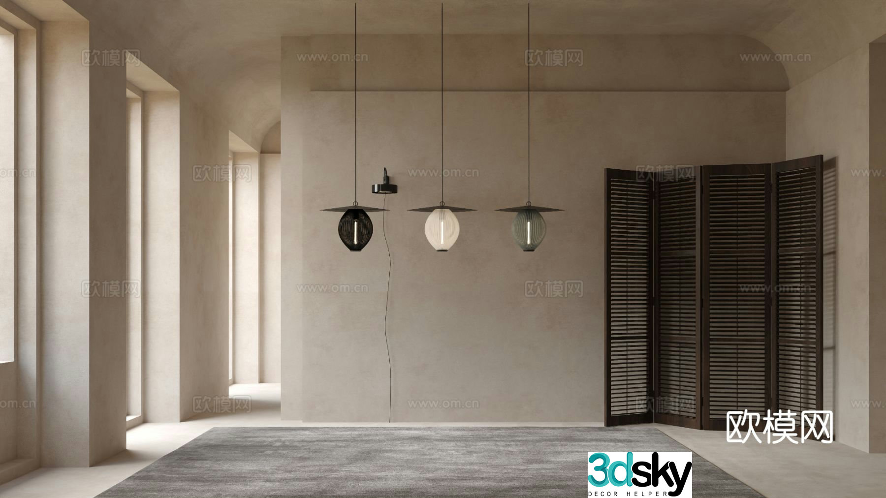 GUBI modern small chandelier 3d model