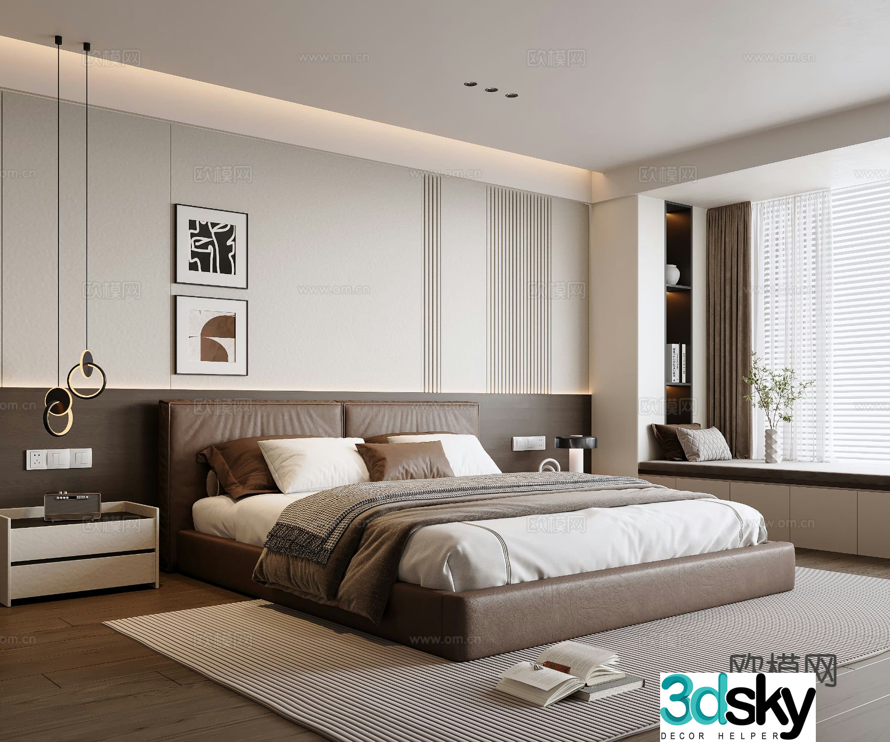 Italian home bedroom master bedroom 3d model