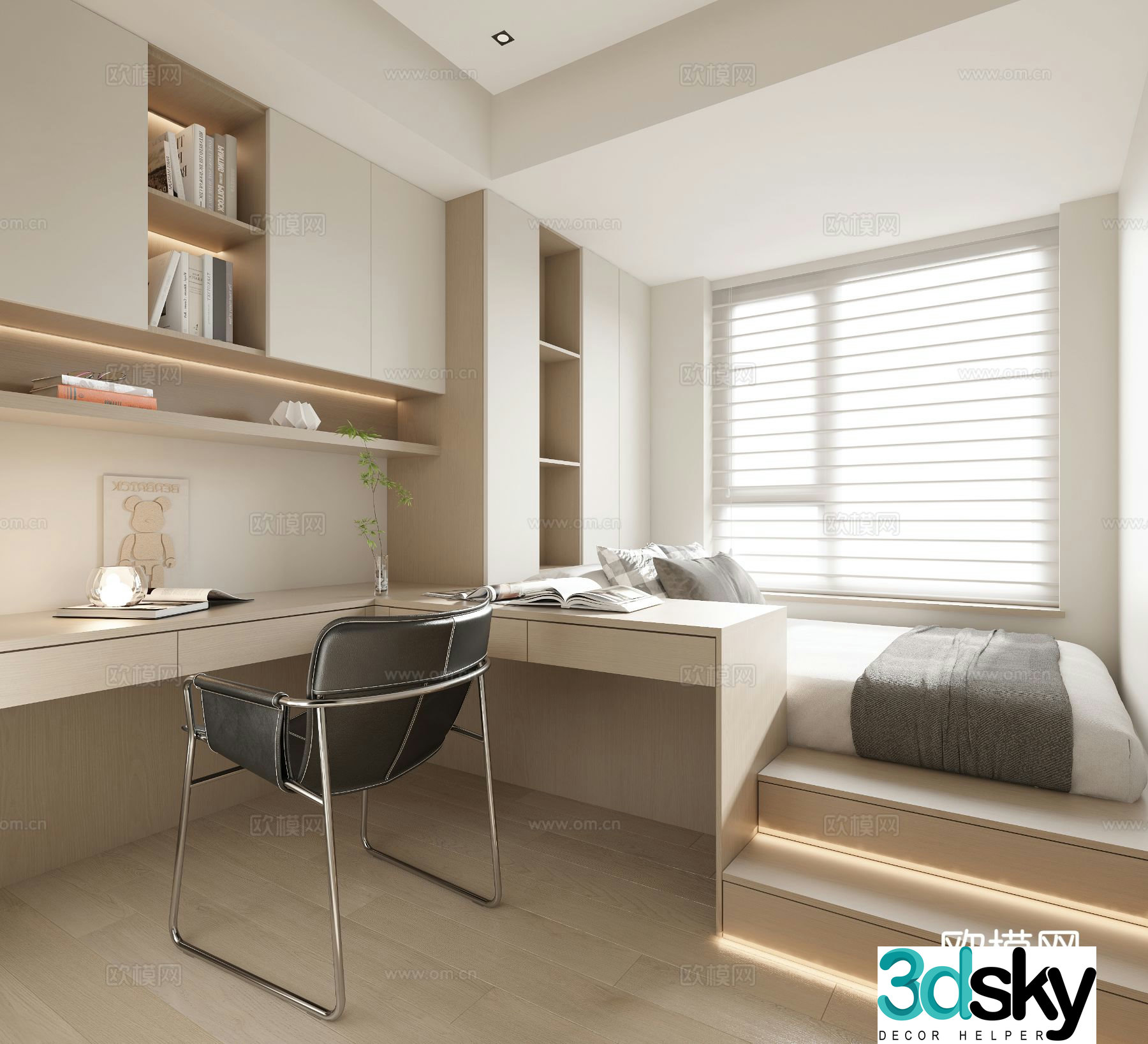 Modern tatami bedroom 3d model