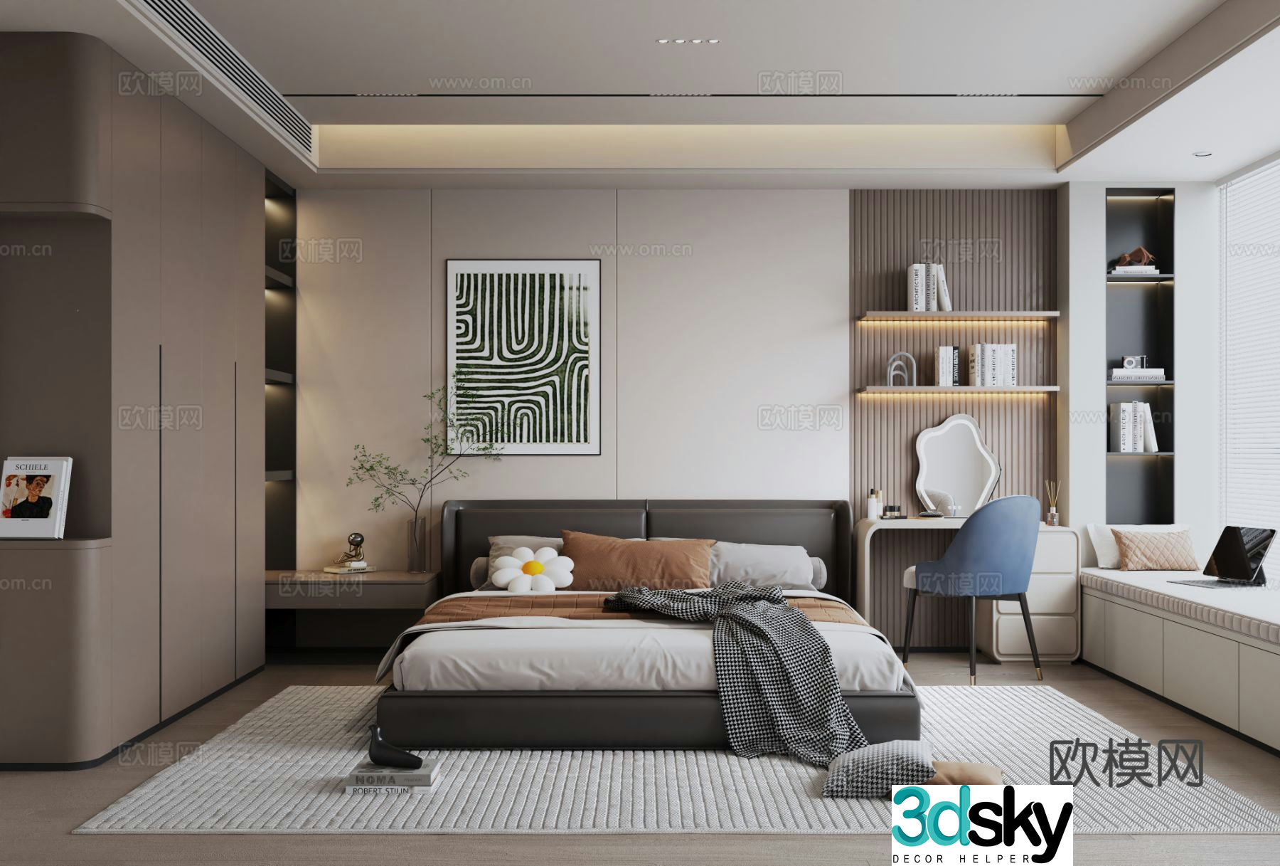 Italian style bedroom master bedroom 3d model