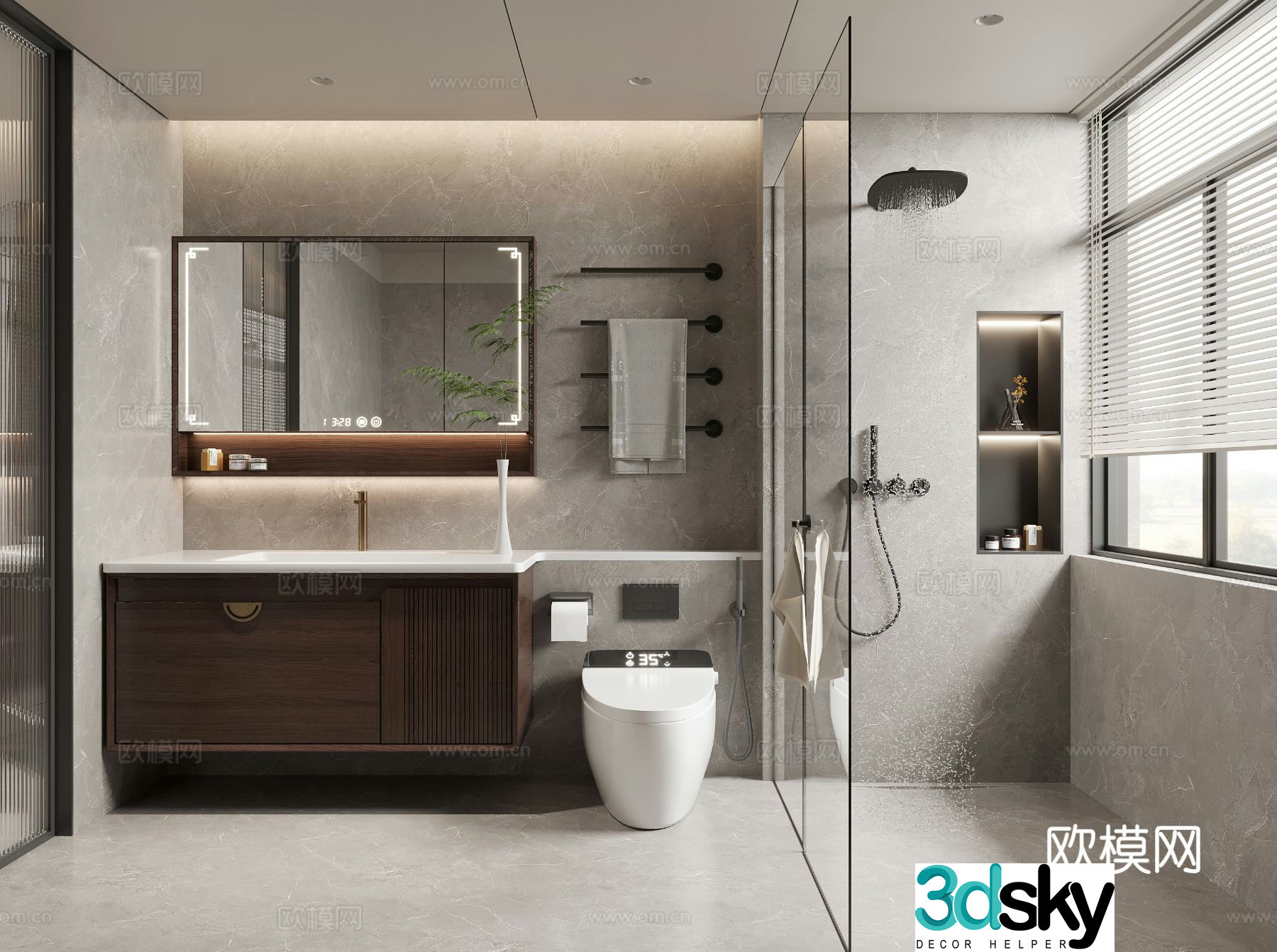 New Chinese bathroom 3D model