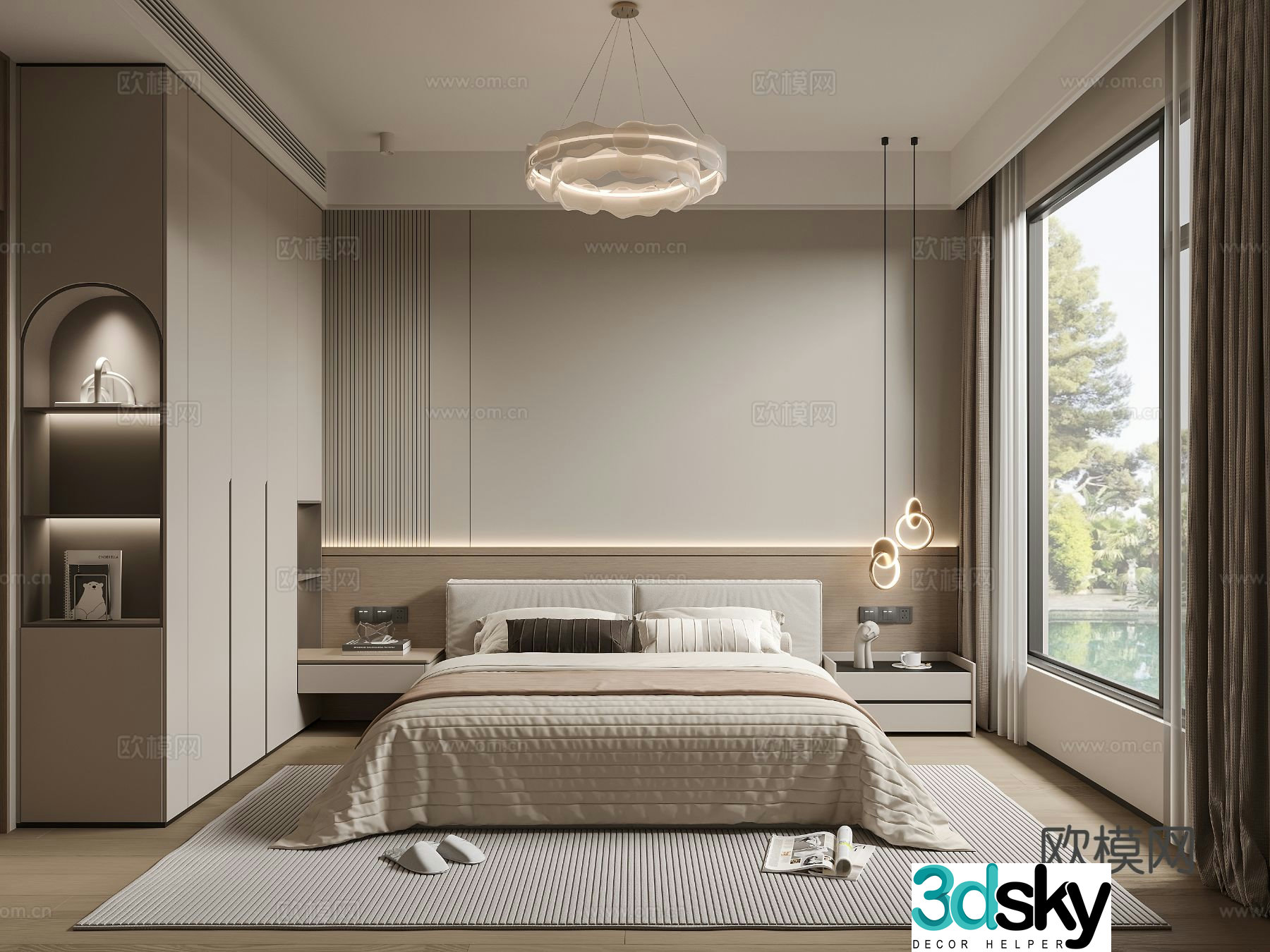 Modern bedroom master bedroom 3d model