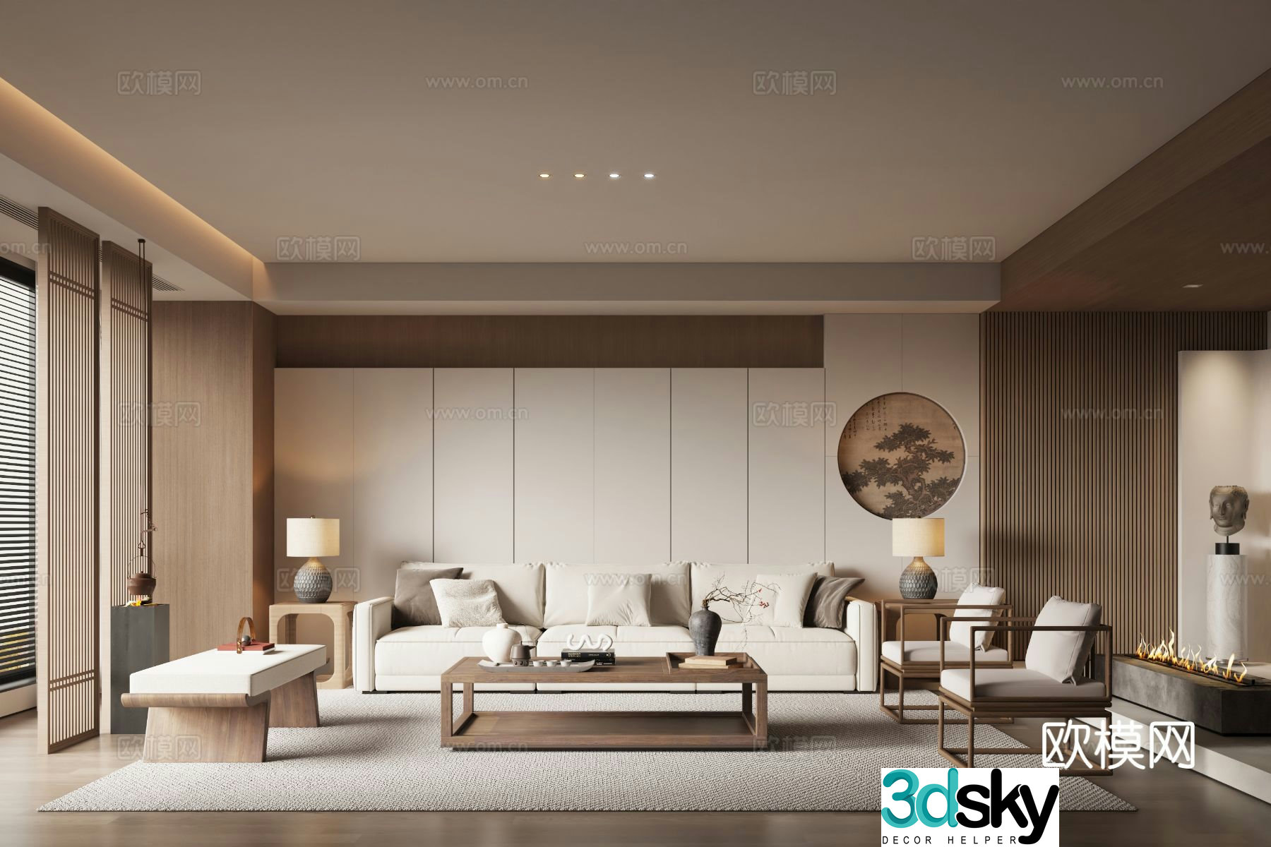 New Chinese Song style living room 3D model