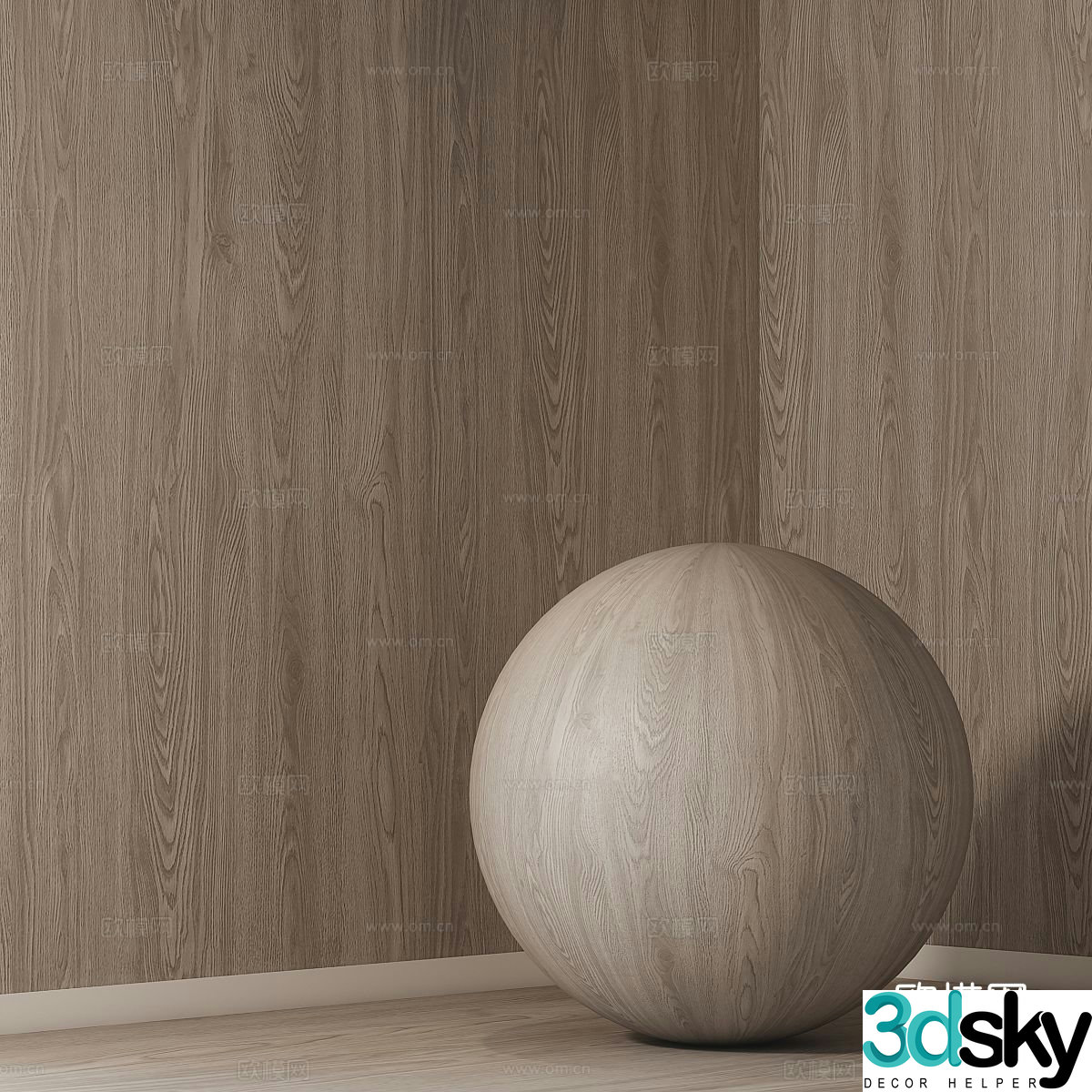 Wood floor solid wood wall panel 3d model