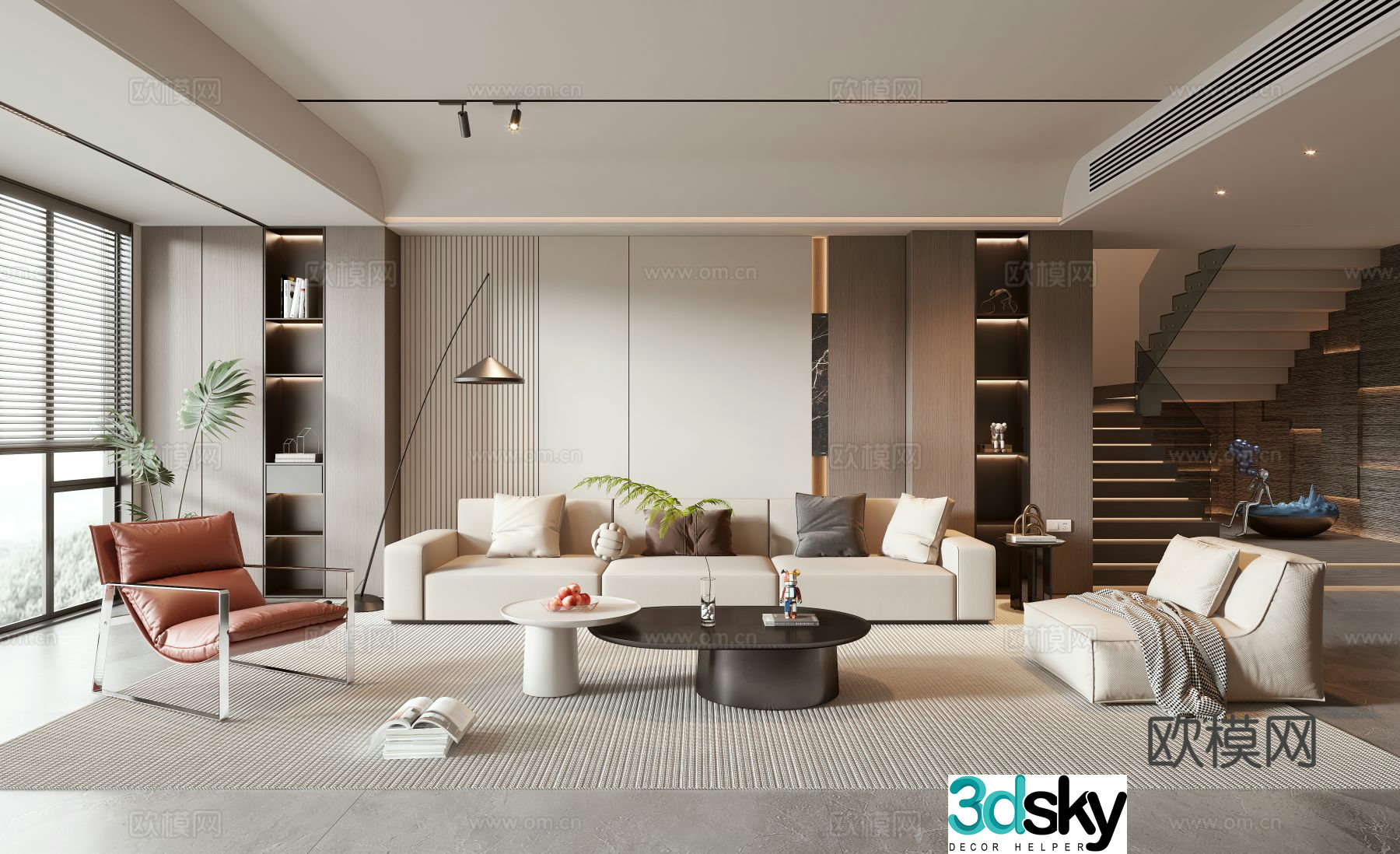 Modern living room 3d model