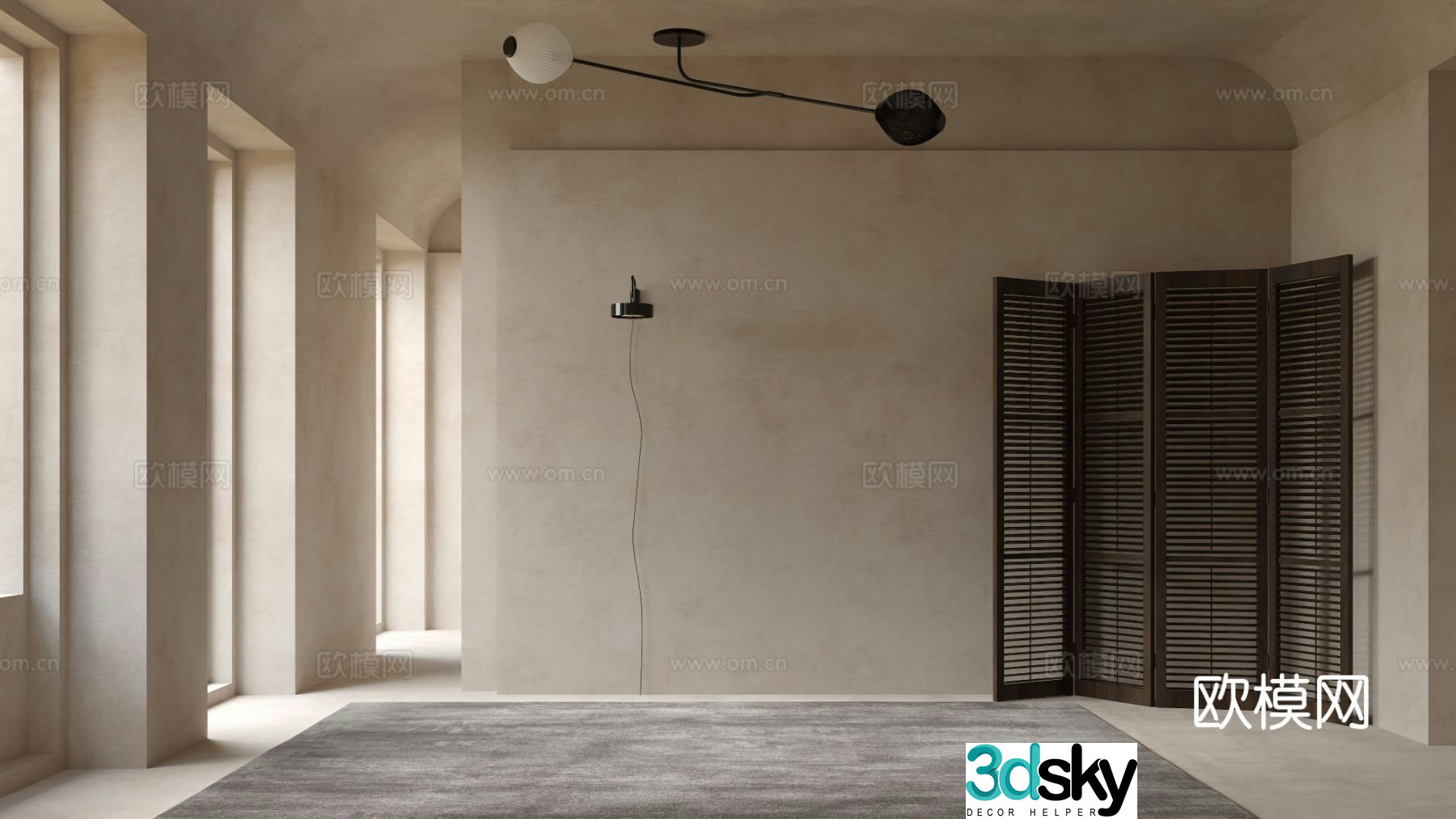 GUBI modern ceiling lamp wall lamp 3d model