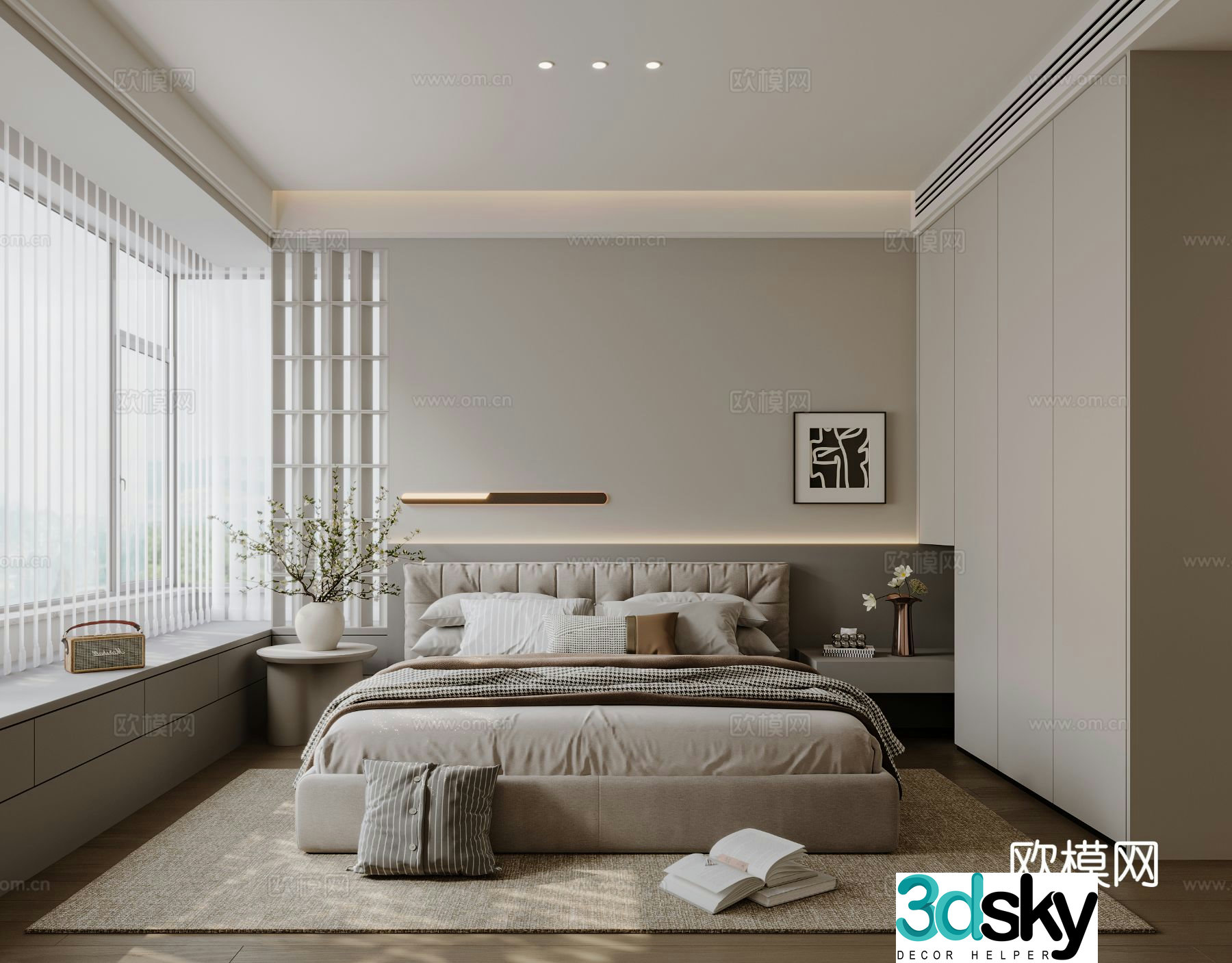 Modern bedroom master bedroom 3d model