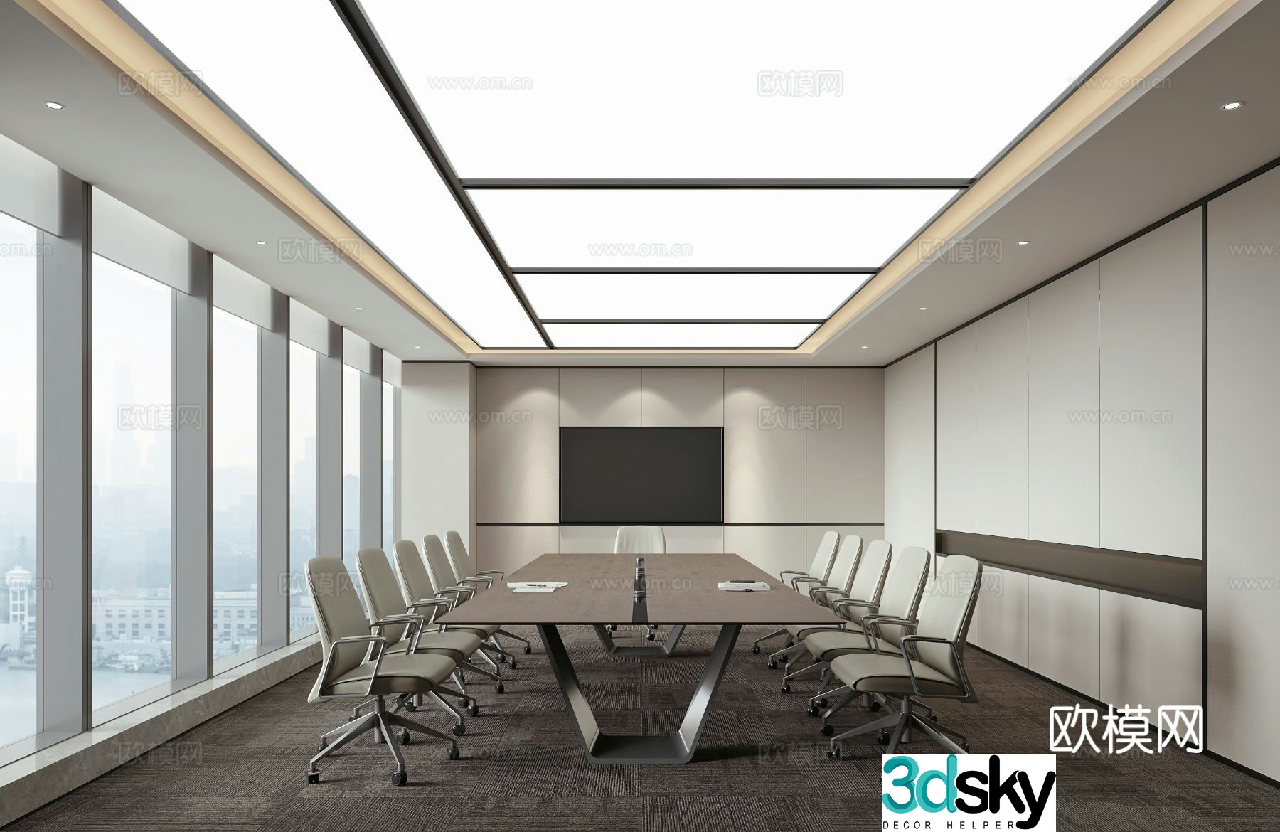 Modern conference room 3d model