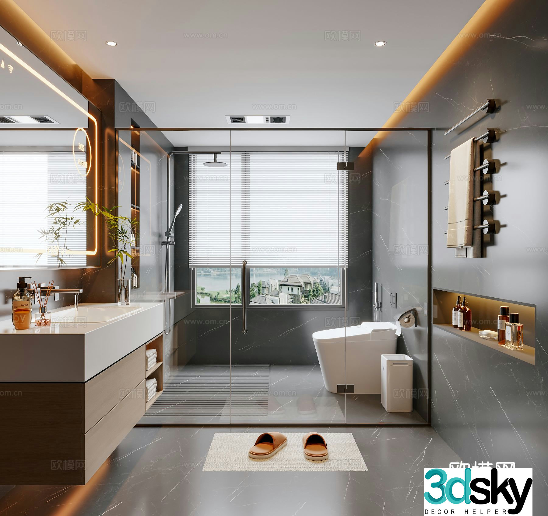 Modern bathroom bathroom 3d model