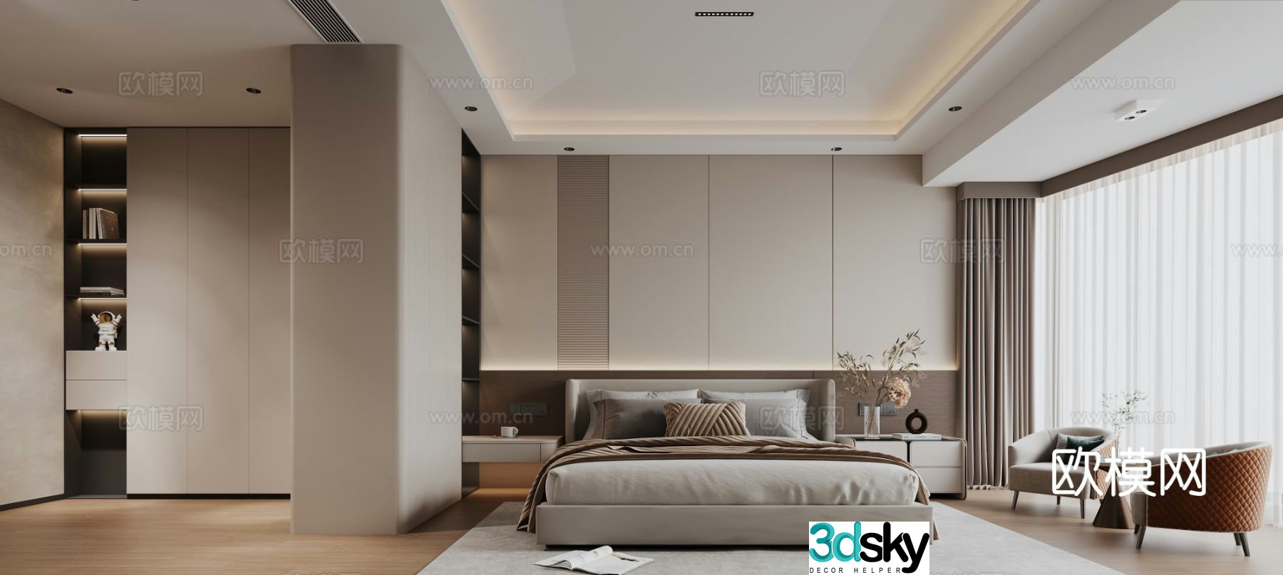 Modern bedroom Master bedroom Master room 3d model