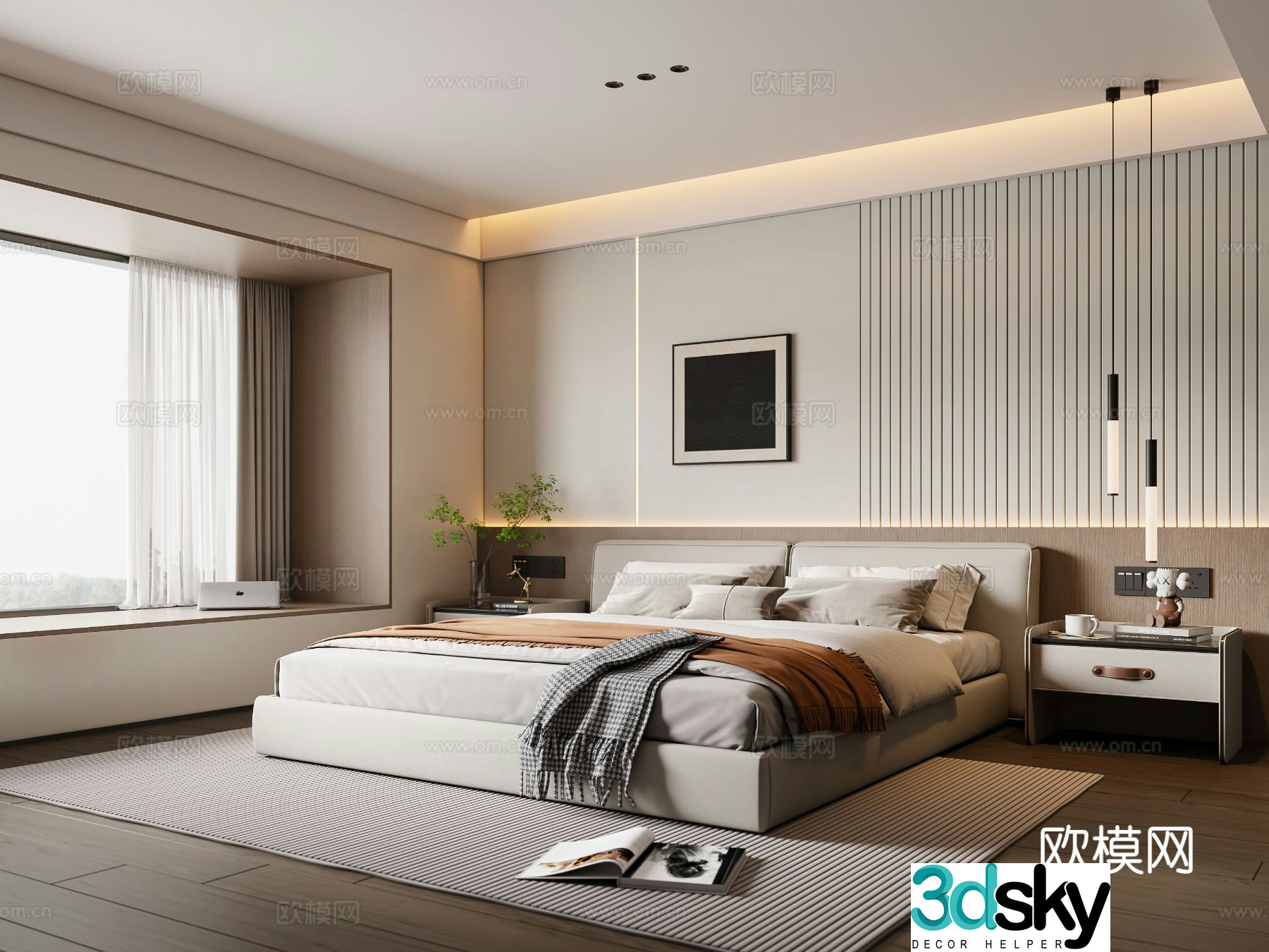 Modern bedroom master bedroom 3d model