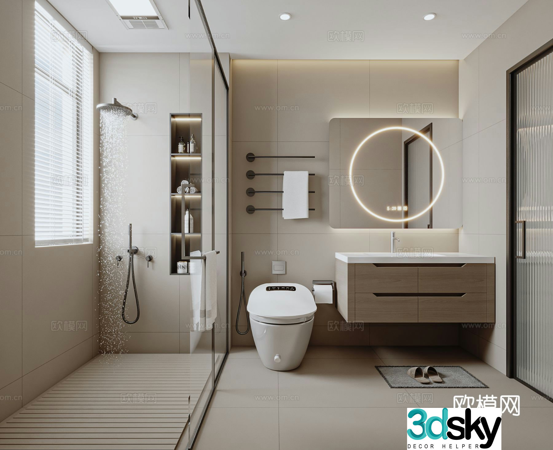 Nordic bathroom 3d model