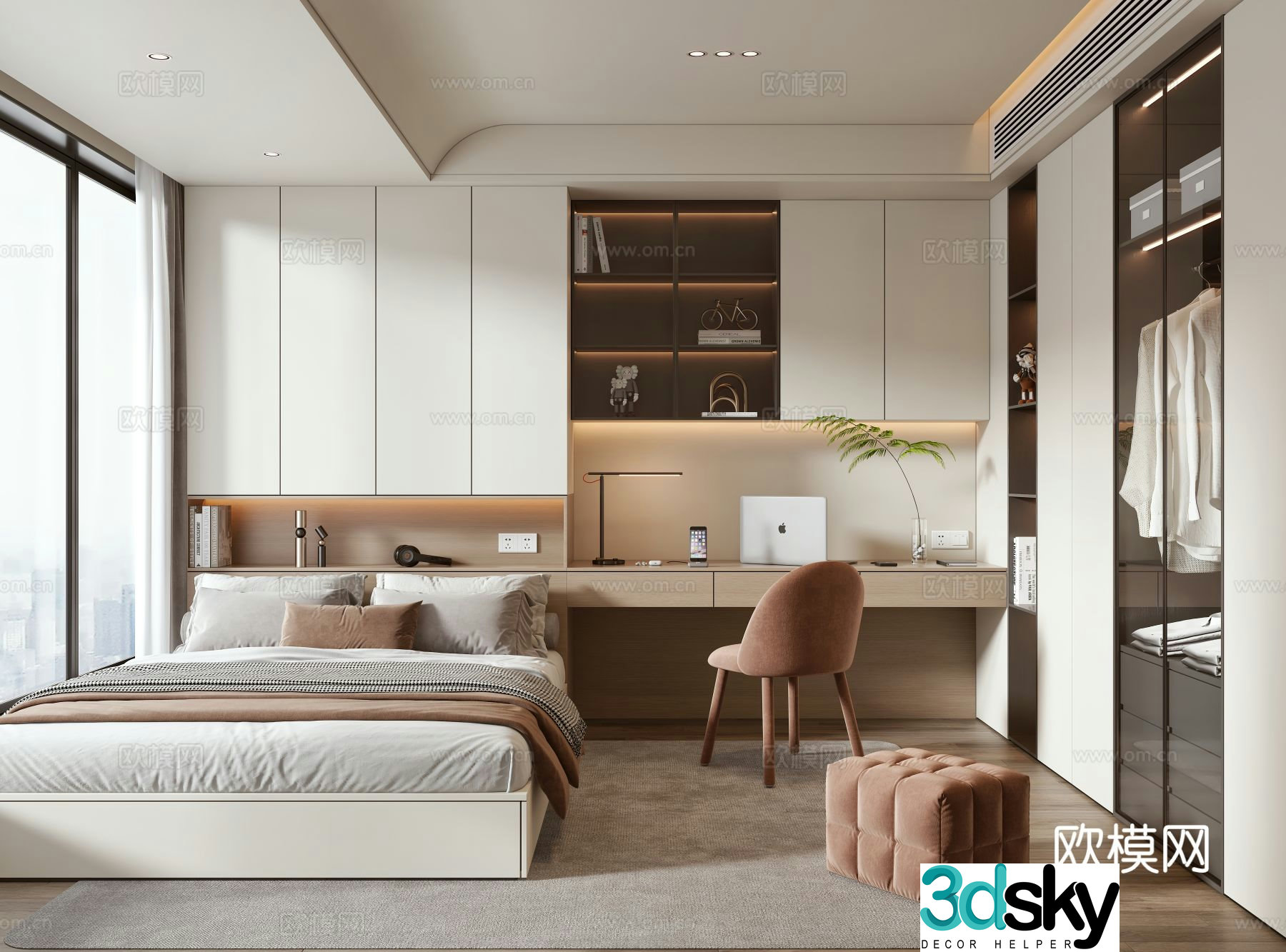 Modern tatami bedroom 3d model