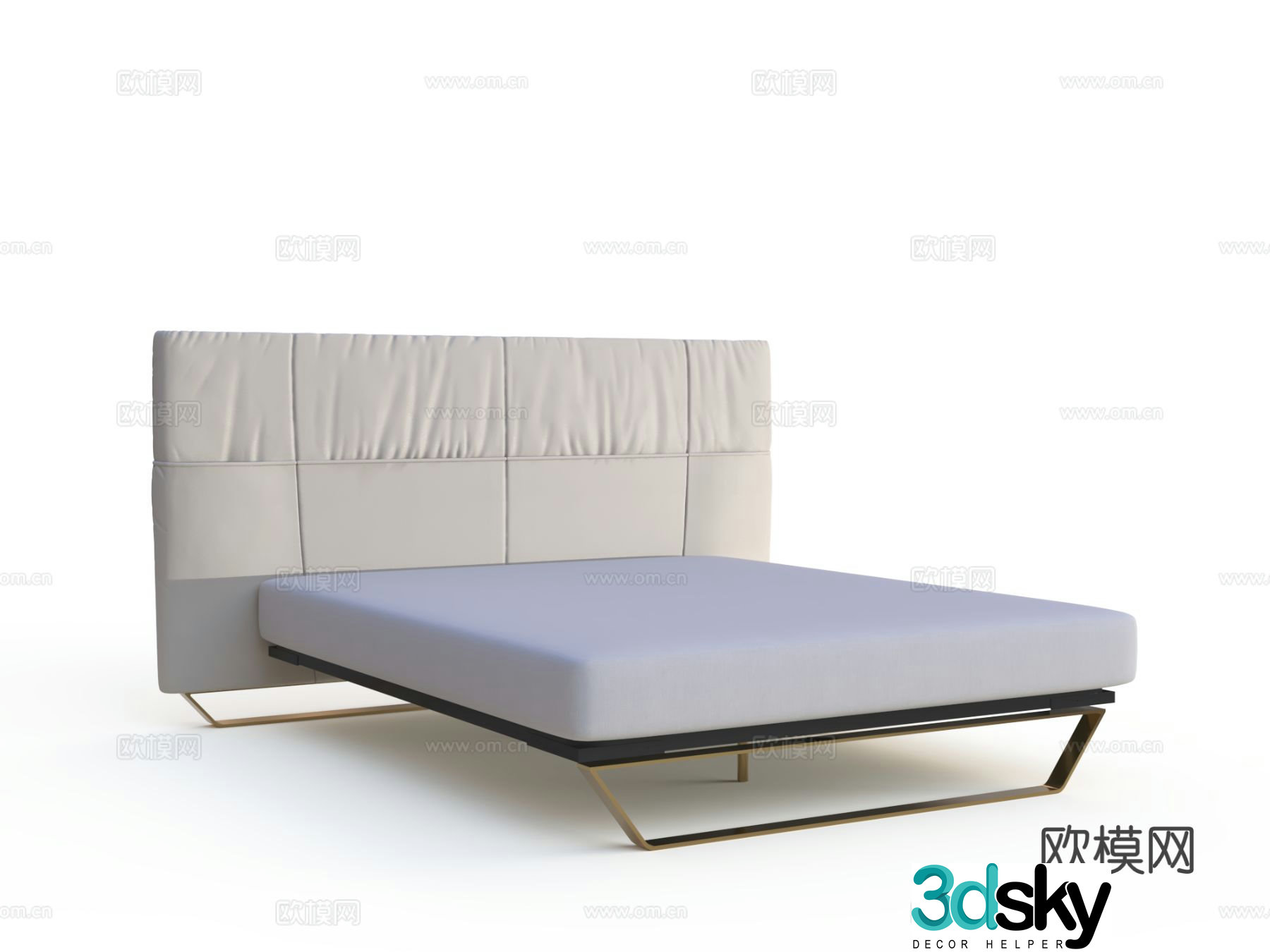 Suting YS fabric double bed 3D model