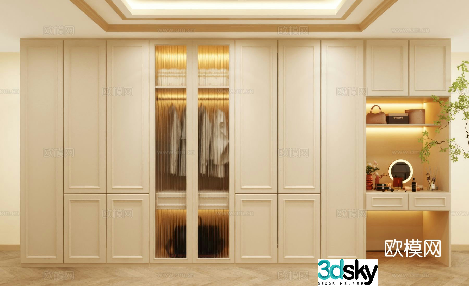 Nordic wardrobe wardrobe wardrobe design wardrobe 3d model