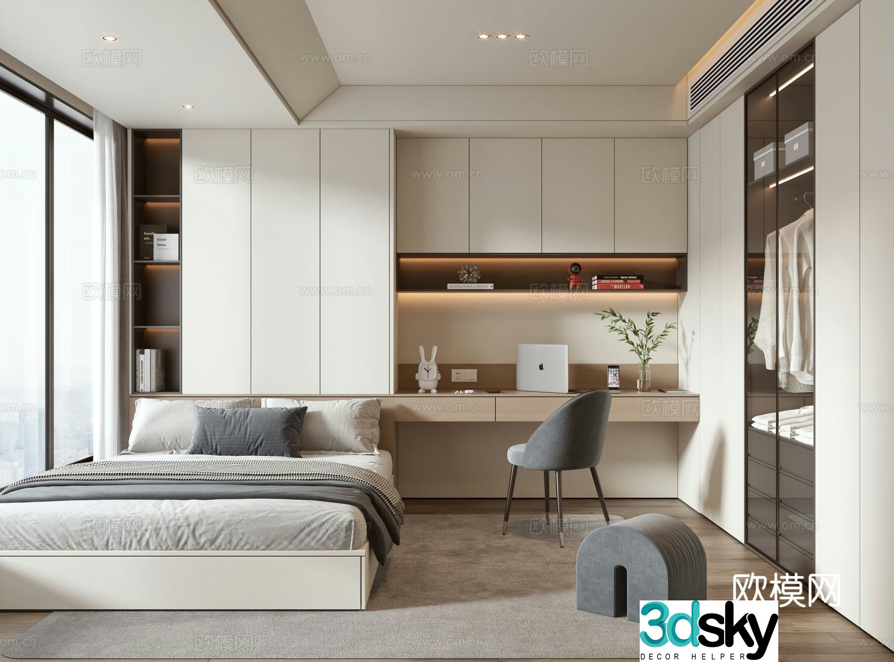 Modern tatami bedroom 3d model