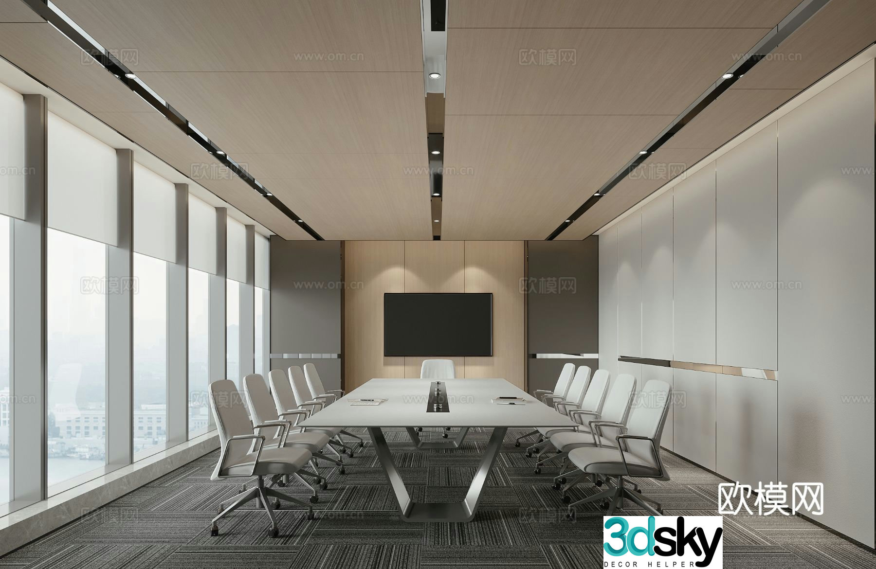 Modern conference room 3d model