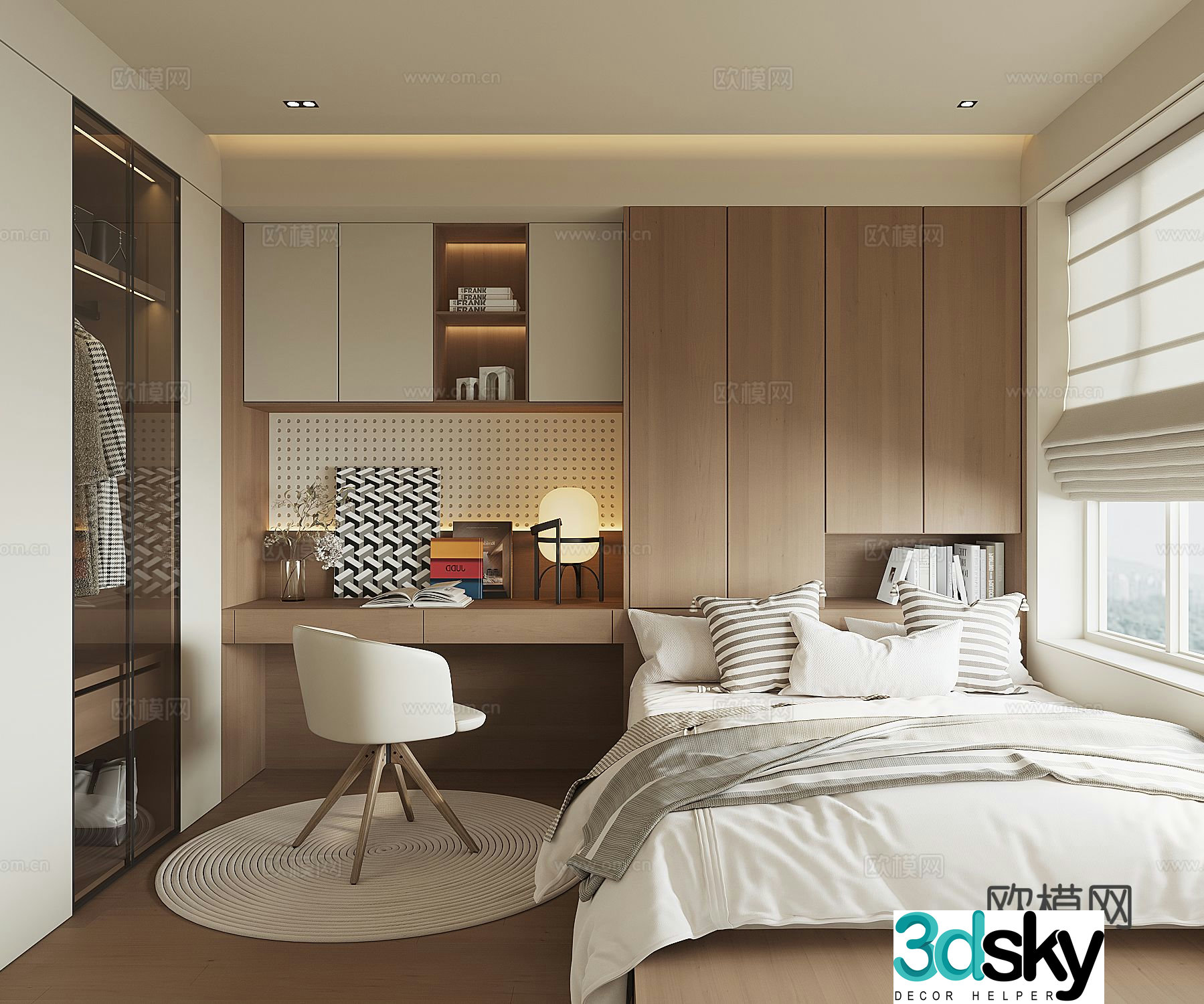 Modern tatami bedroom 3d model