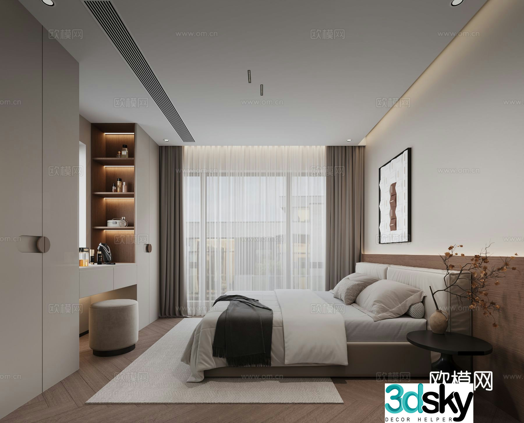 Modern bedroom master bedroom 3d model