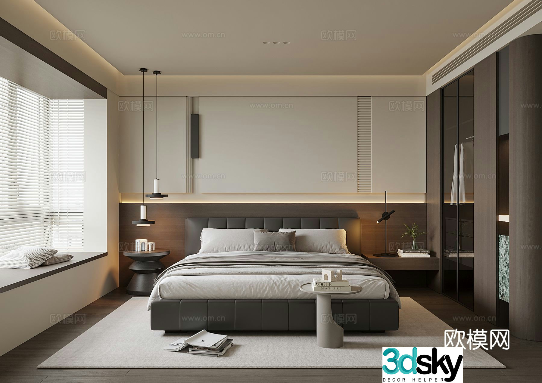 Modern home bedroom master bedroom 3d model