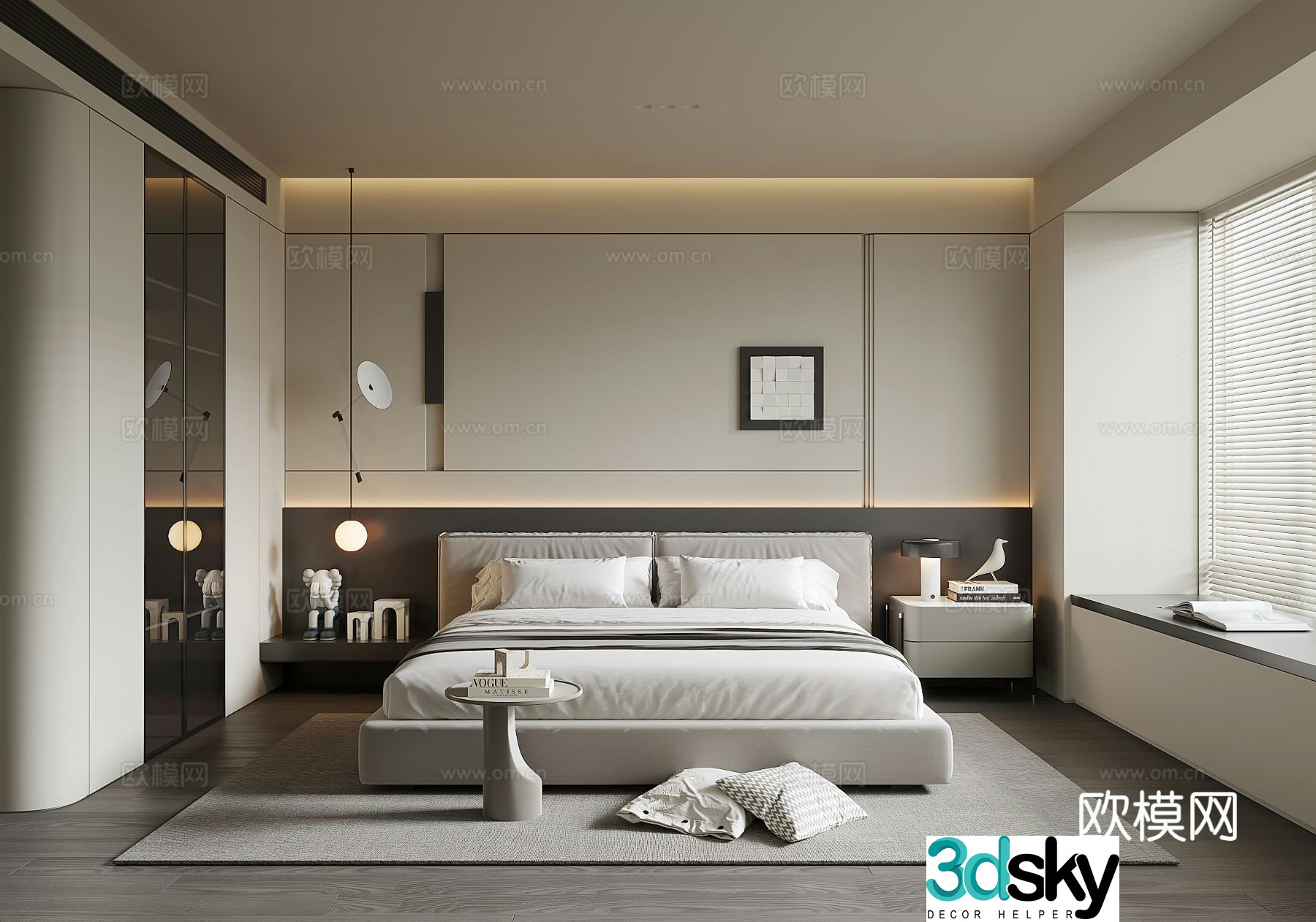 Modern home bedroom master bedroom 3d model