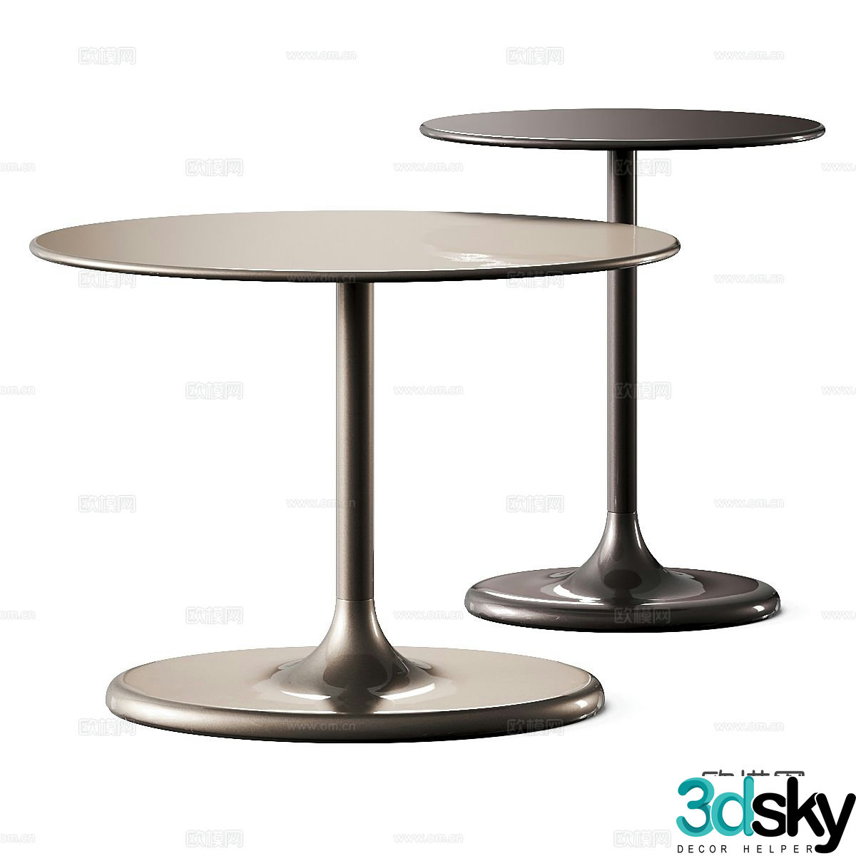 Light luxury coffee table Light luxury edge table corner table round table 3D model