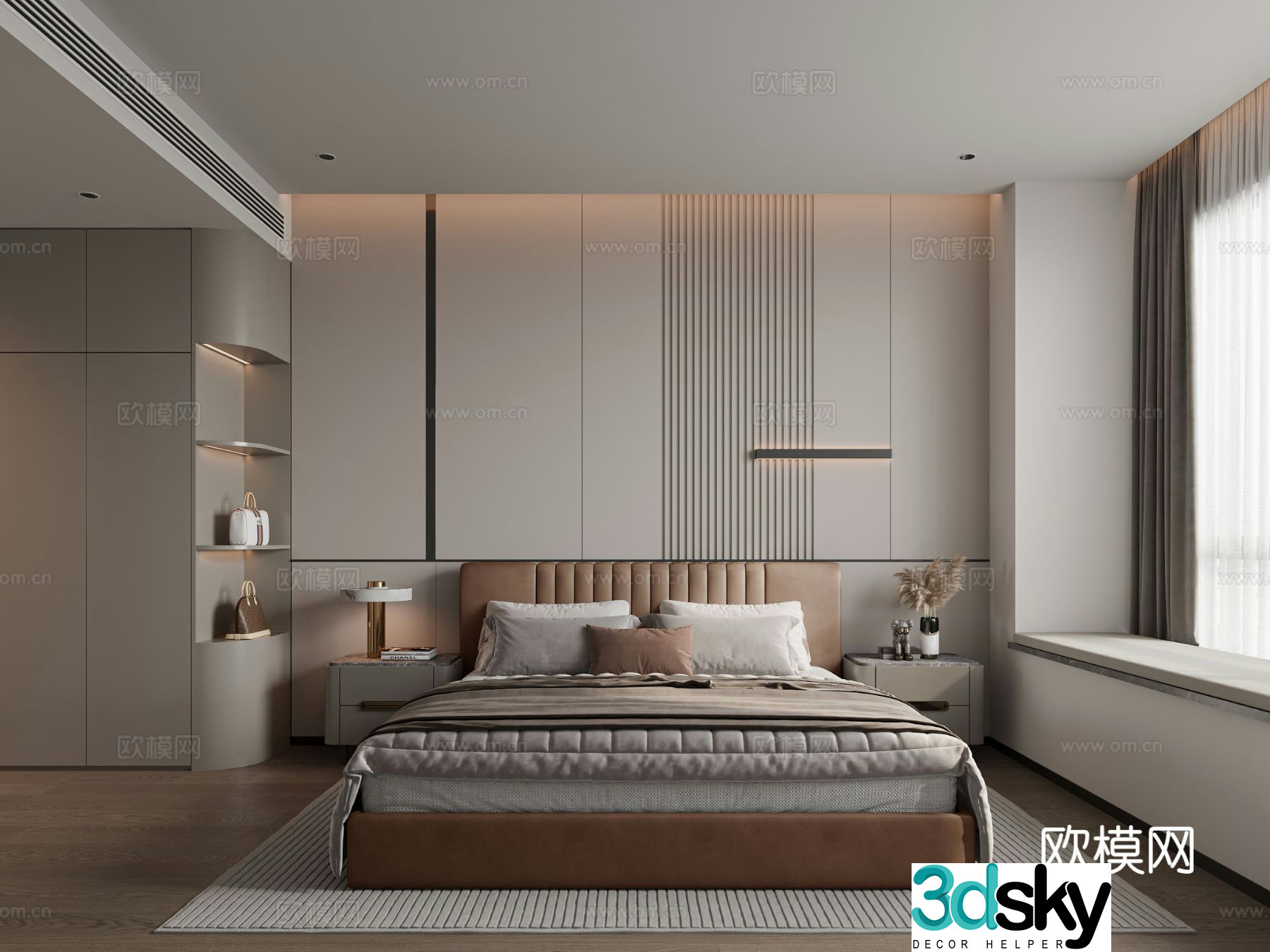 Modern bedroom master bedroom 3d model