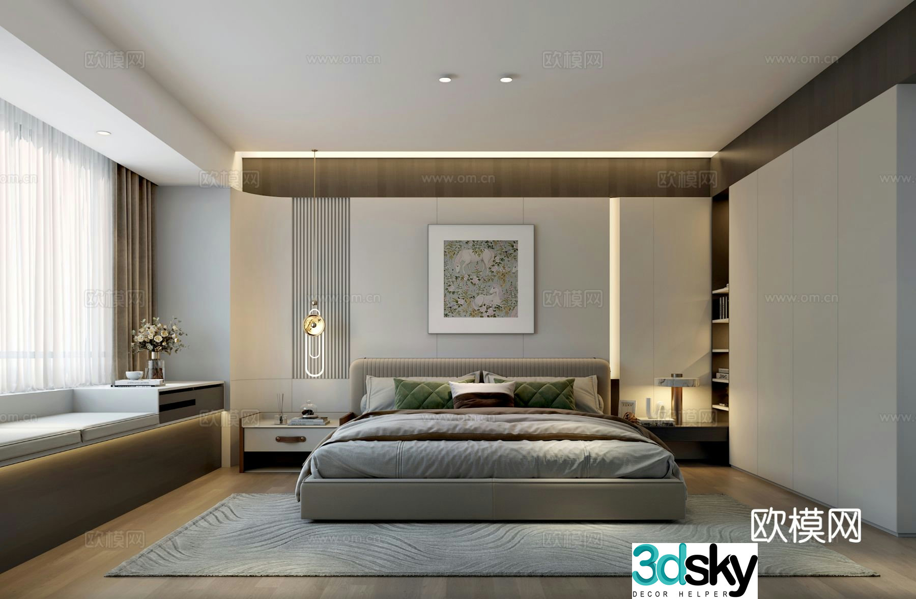 Modern bedroom master bedroom 3d model