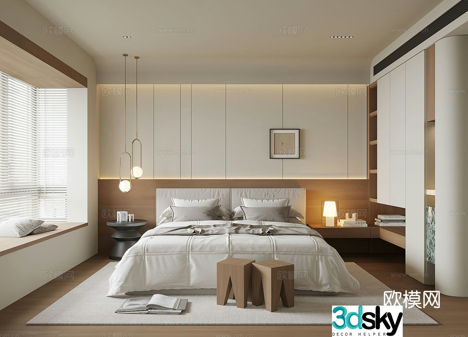 Modern home bedroom master bedroom 3d model