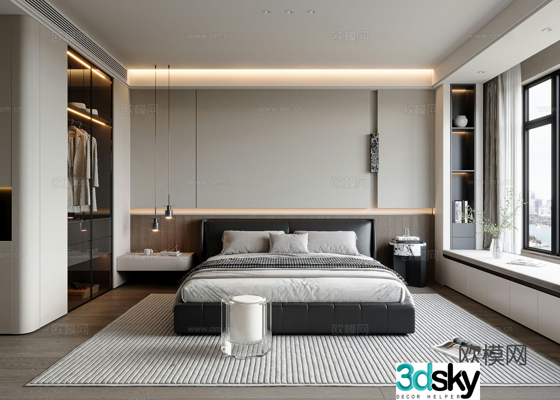 Modern bedroom master bedroom 3d model