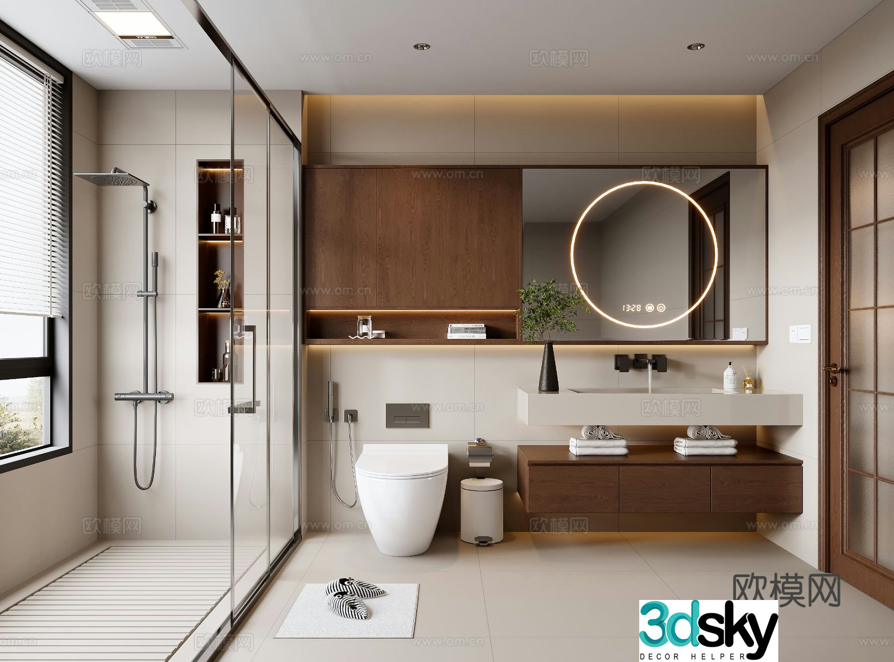 Middle style bathroom 3d model