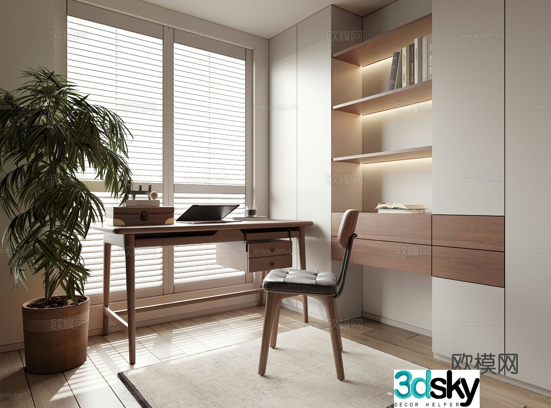 French medieval style study desk 3D model