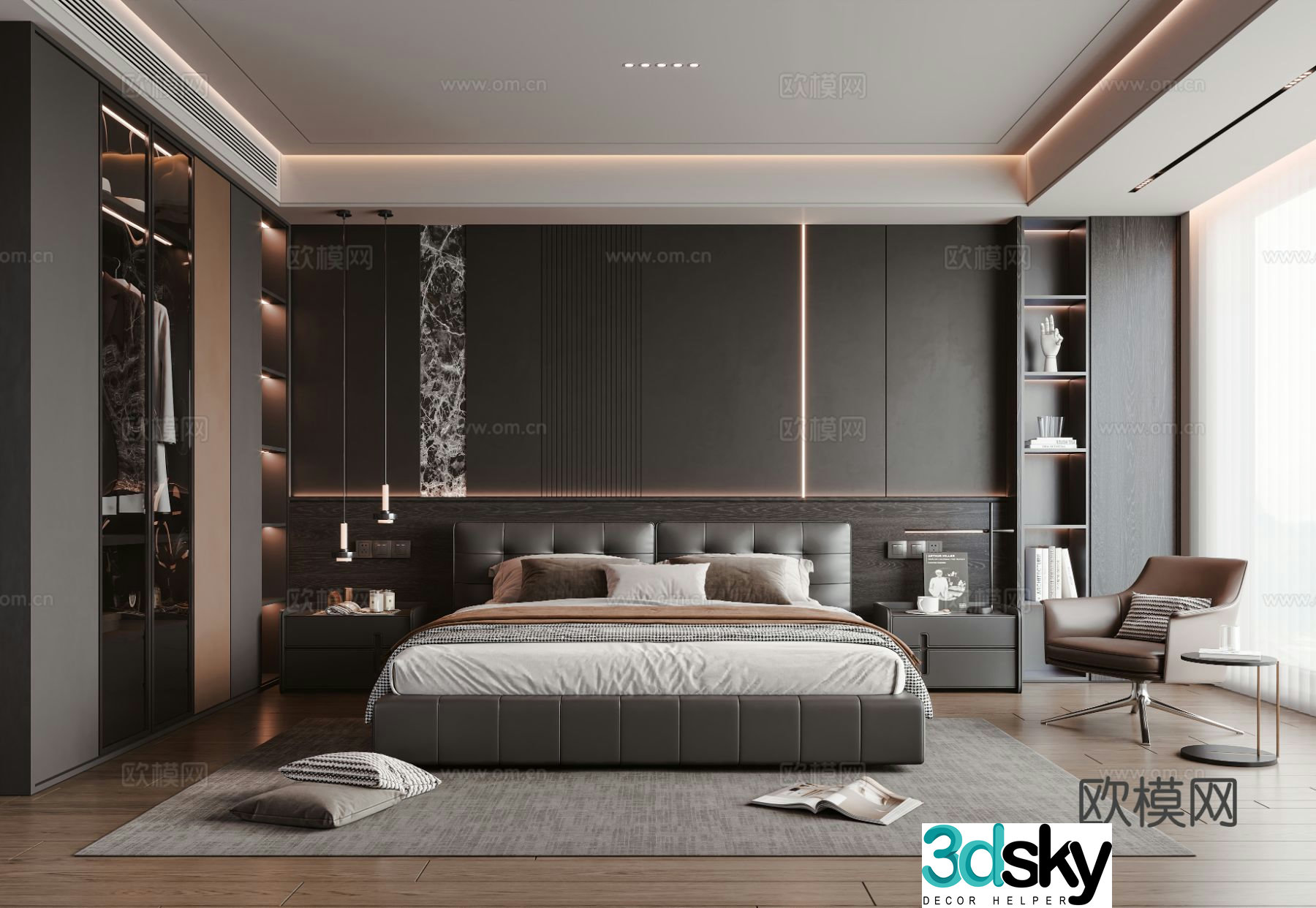 Italian bedroom master bedroom 3d model
