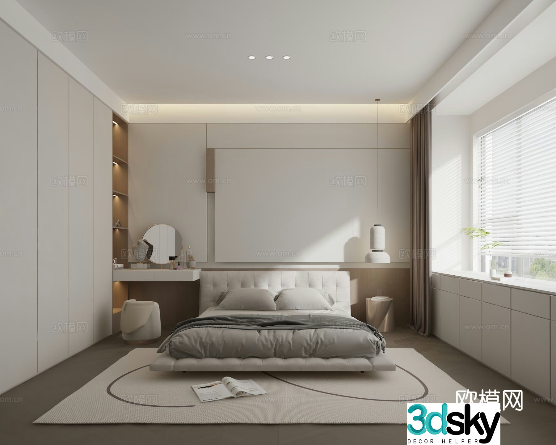 Modern bedroom master bedroom 3d model
