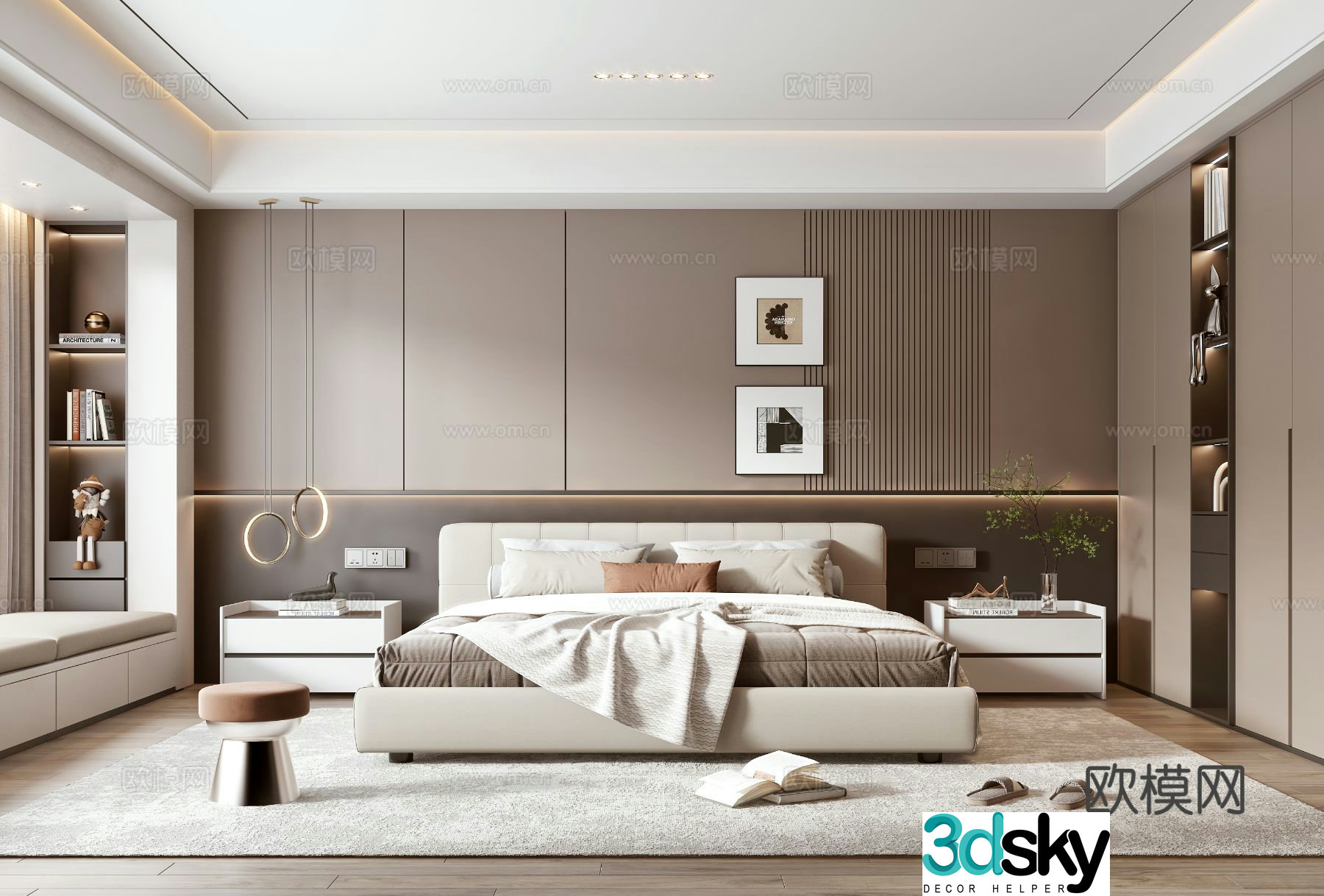 Italian home bedroom master bedroom 3d model