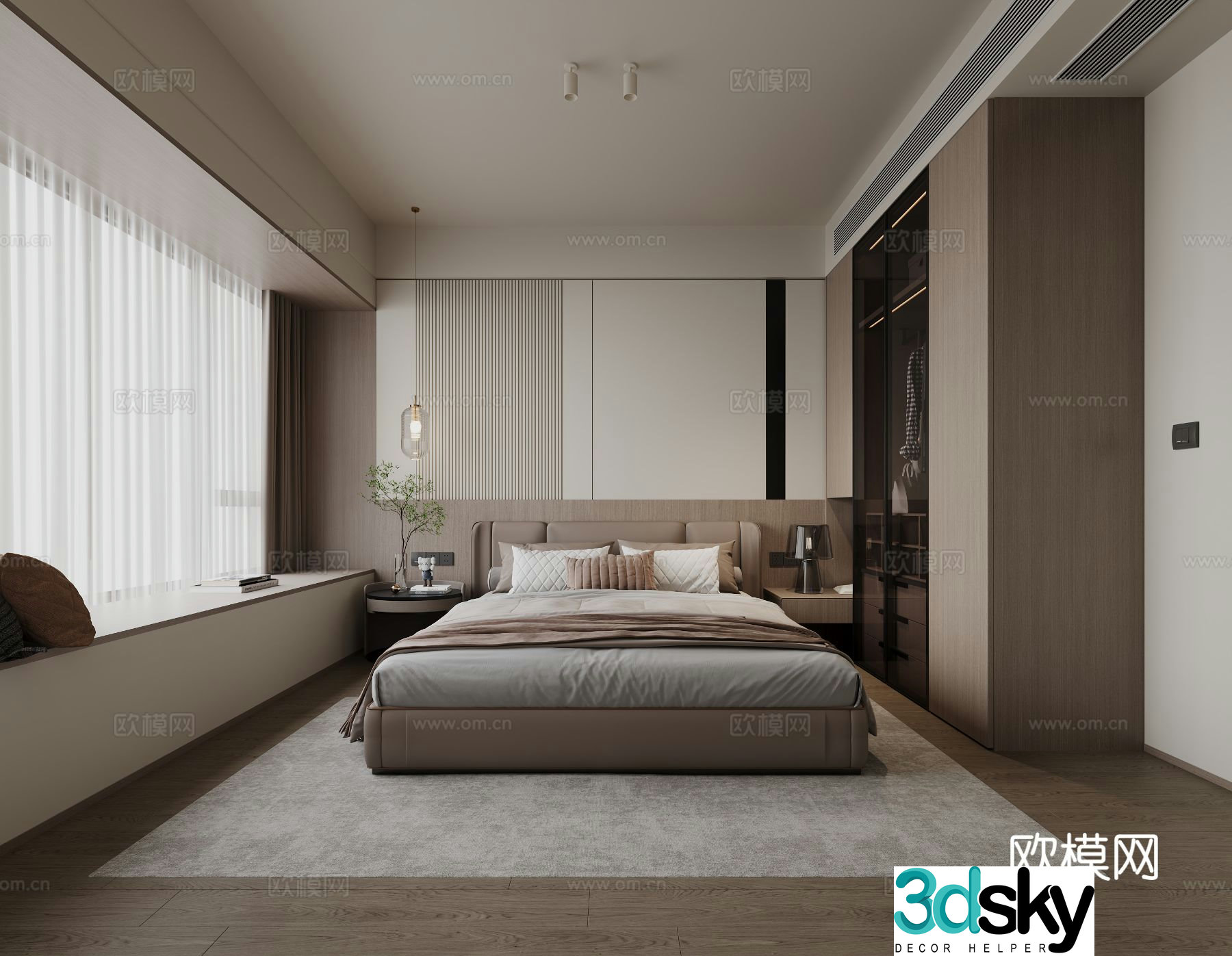 Modern bedroom second bedroom 3d model